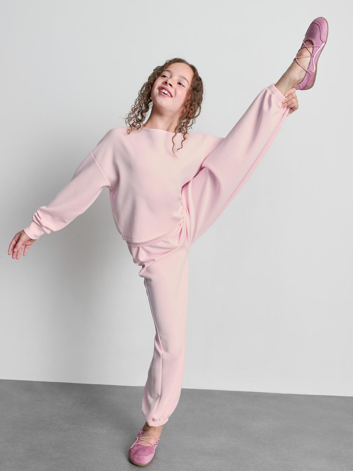 7-15yrs | Balloon Leg Cuffed Joggers - Light Pink