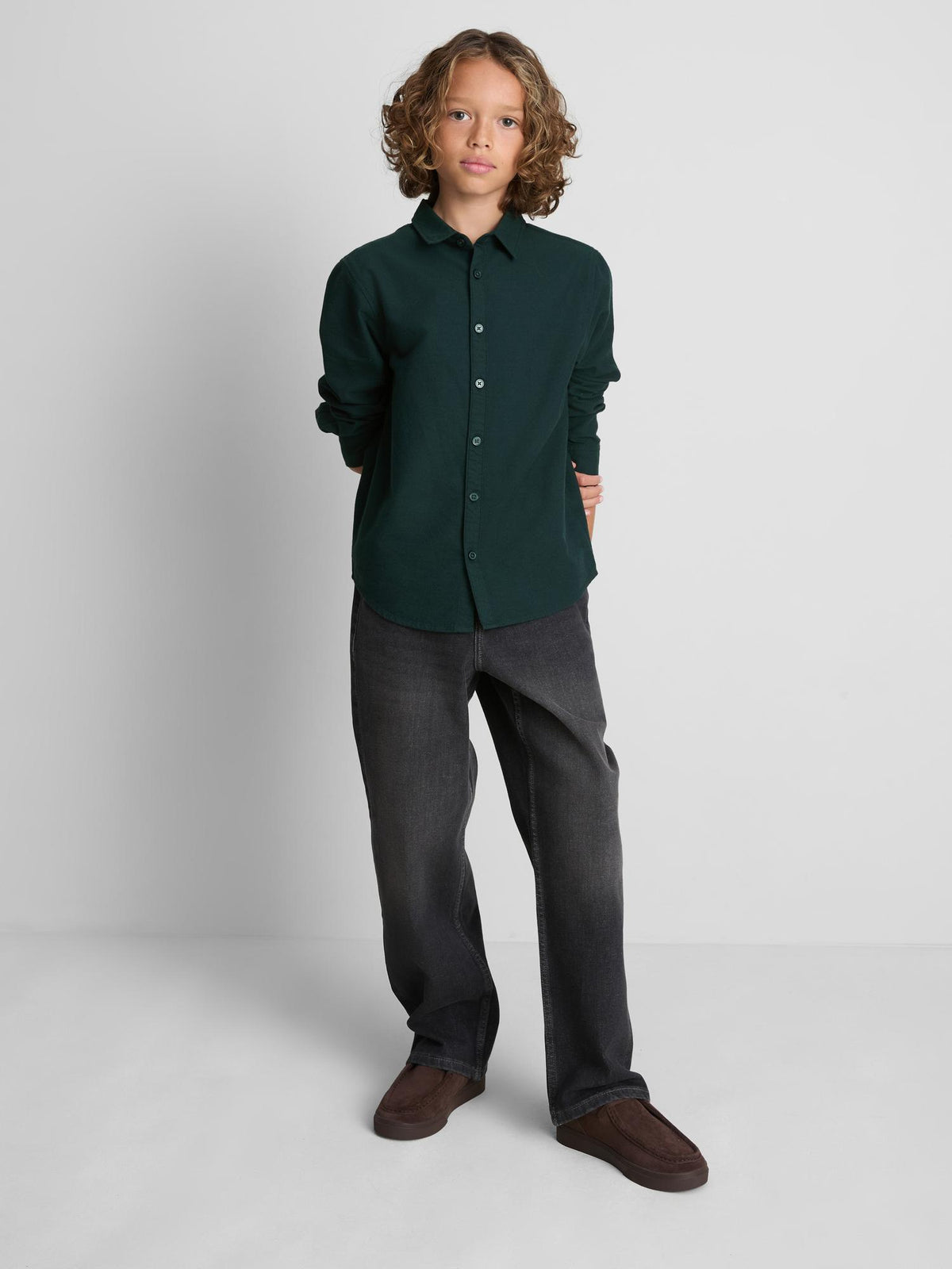 7-15yrs | Pure Cotton Oxford Shirt - Green