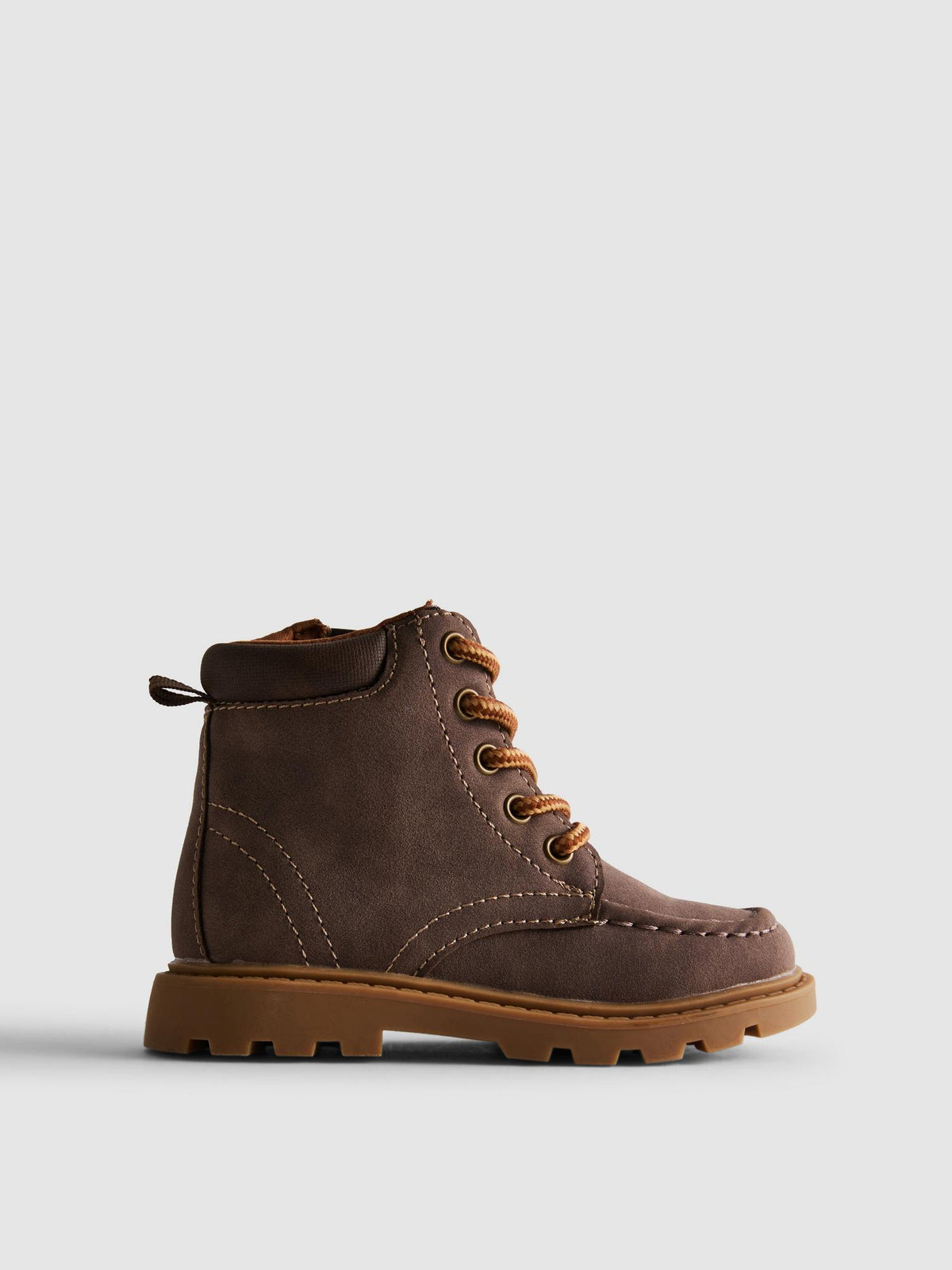 Lace-Up Ankle Boots - Brown