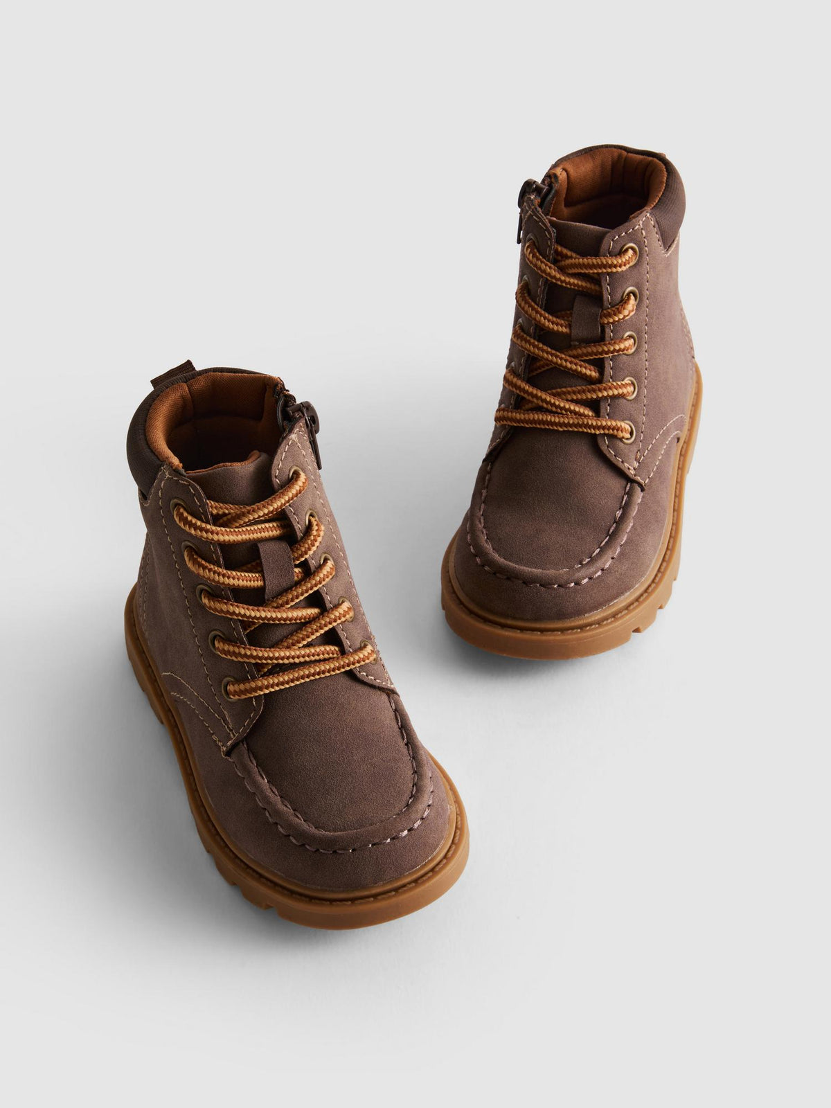 Lace-Up Ankle Boots - Brown