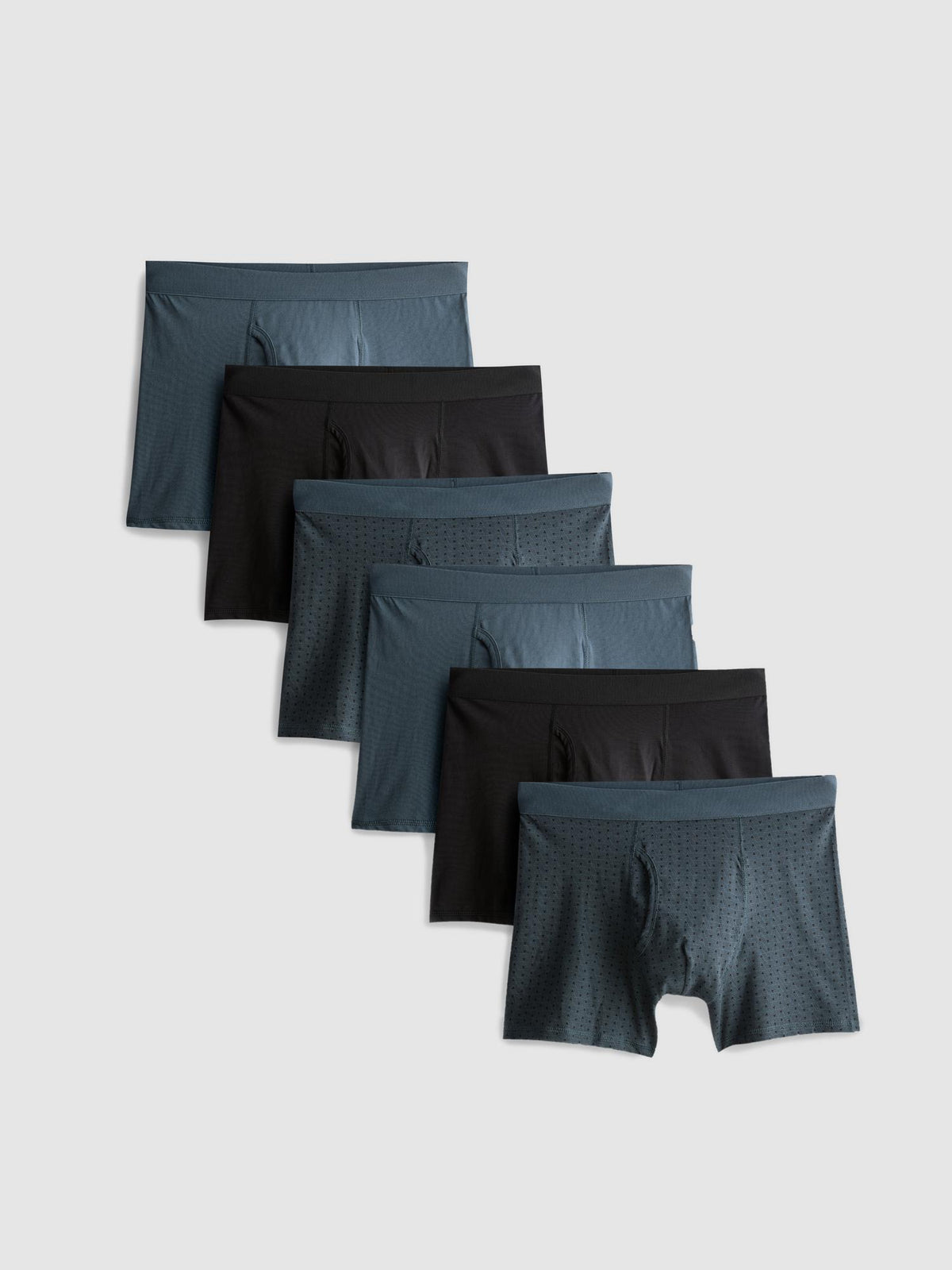 6pk Cotton Rich Stretch Trunks - Slate