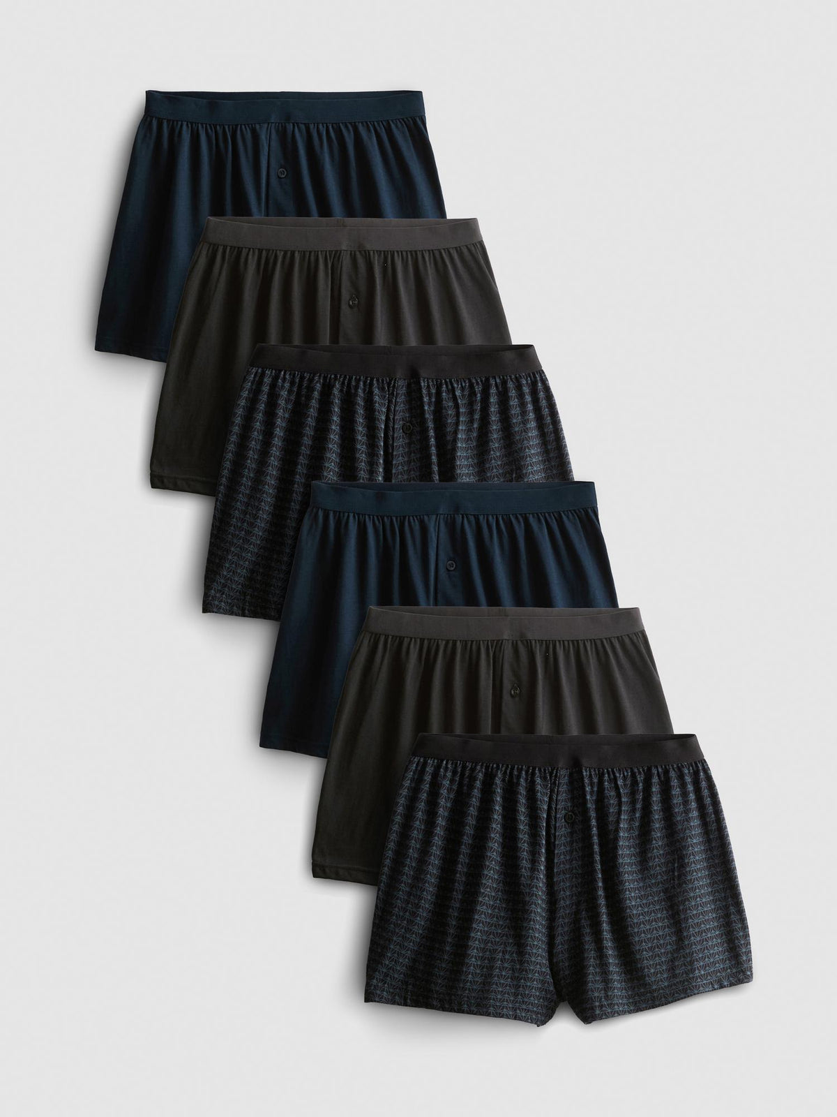 6pk Pure Cotton Loose Boxers - Blue
