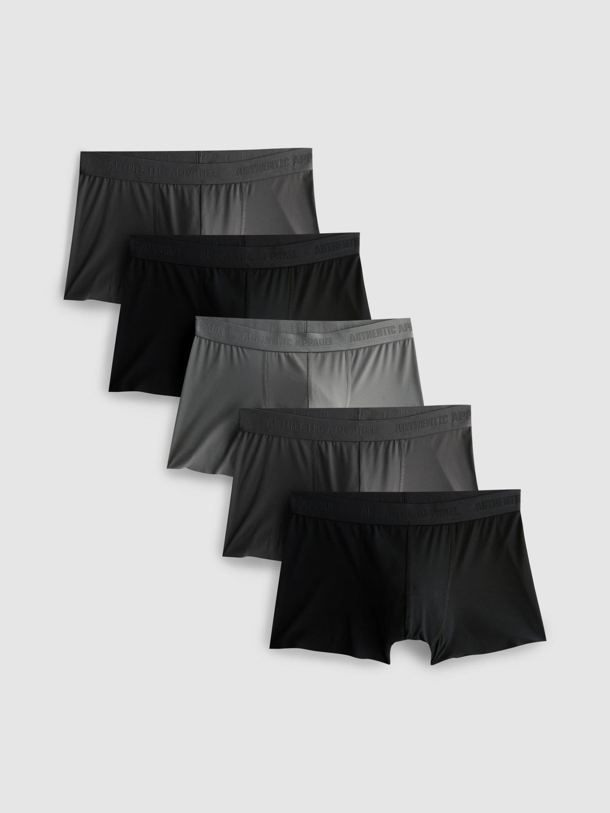 5pk Logo Waistband Trunks - Grey