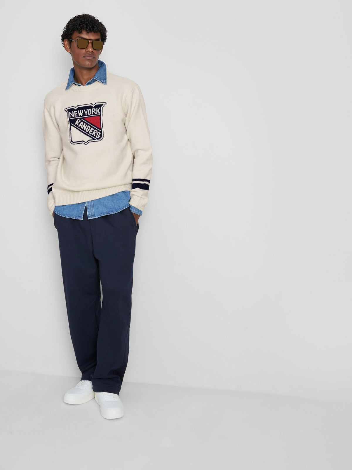 NHL New York Rangers Logo Jumper - White