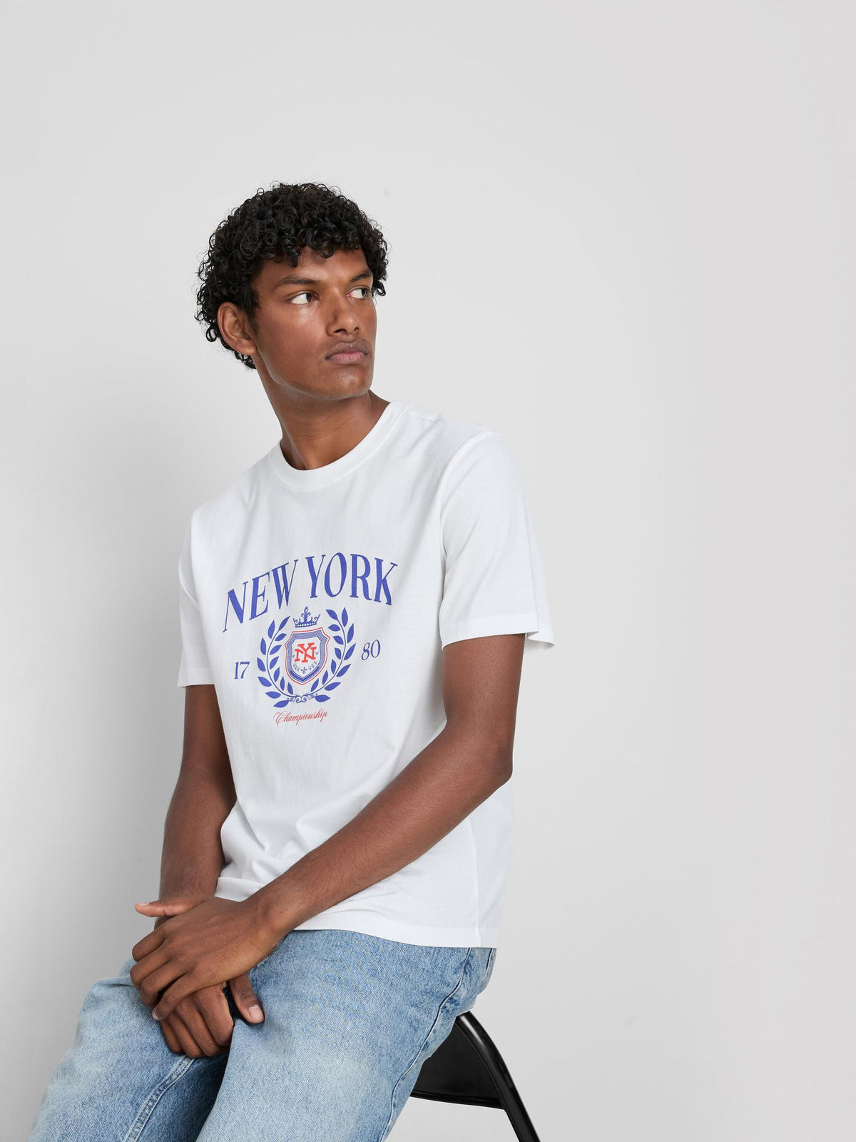 New York Crest Pure Cotton T-Shirt - White