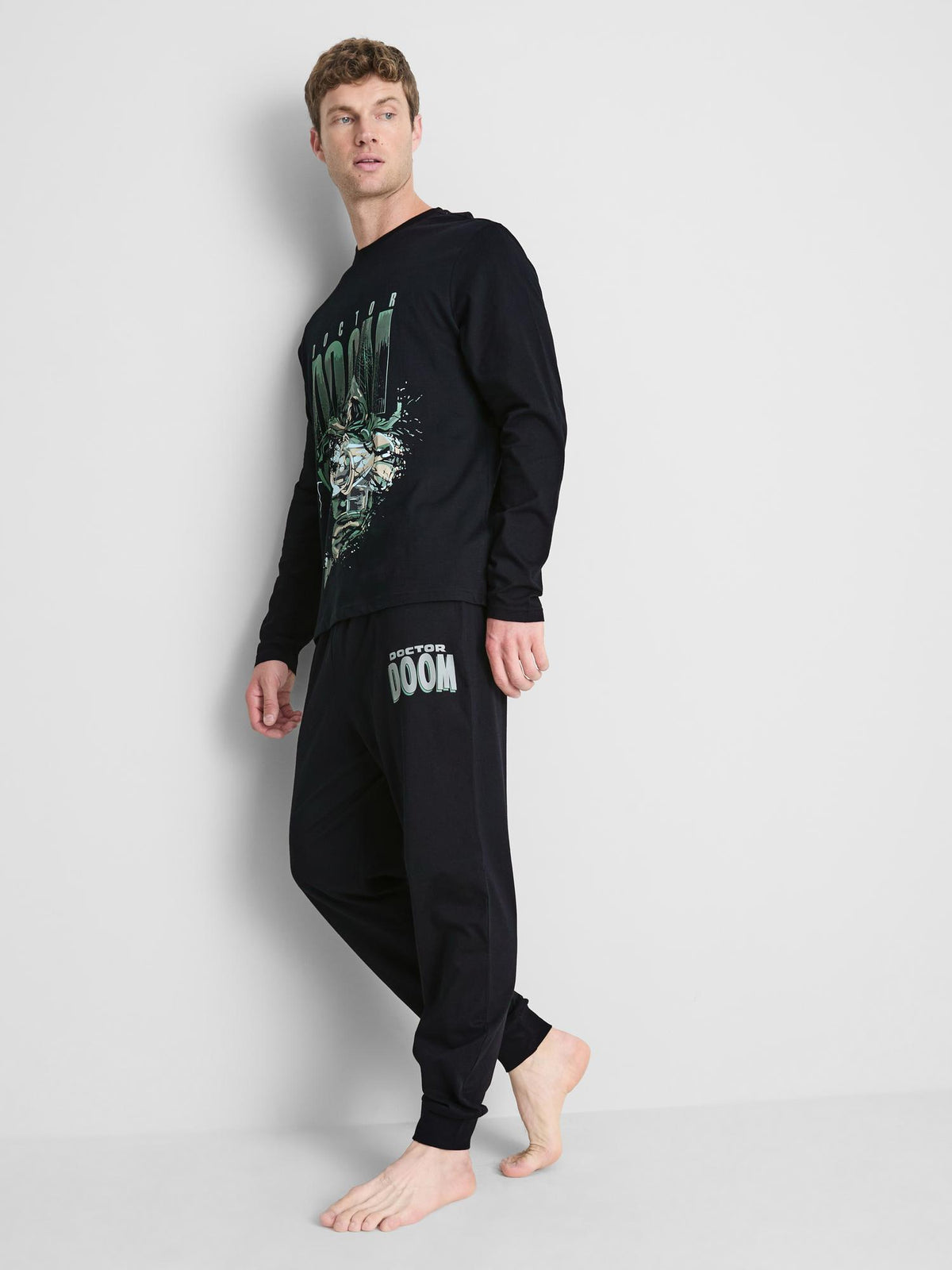 MARVEL Doctor Doom Pure Cotton Long Pyjamas - Black