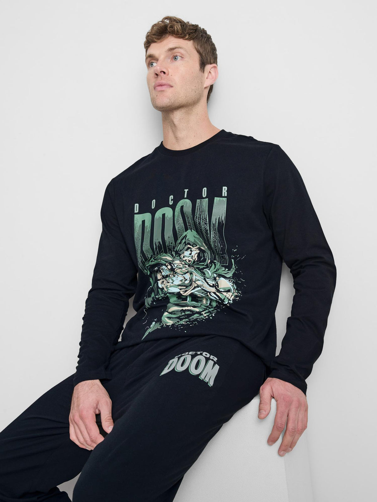 MARVEL Doctor Doom Pure Cotton Long Pyjamas - Black