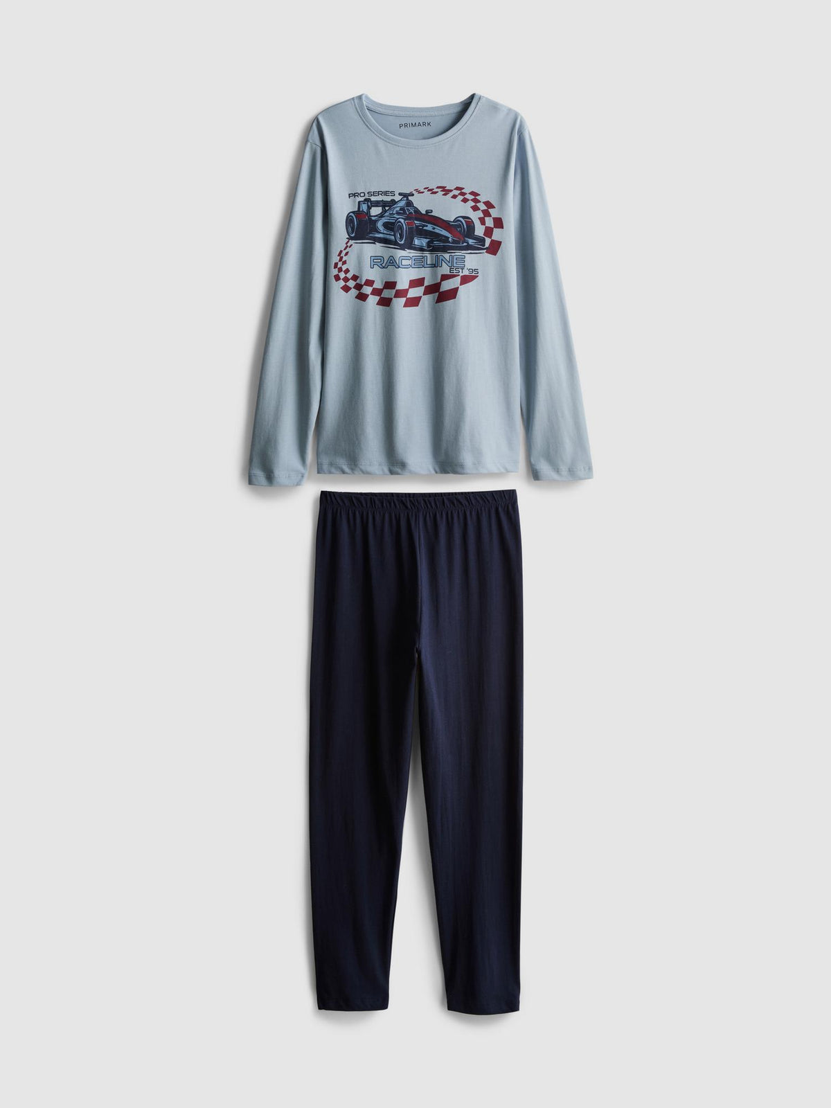 7-15yrs | Pure Cotton Race Car Graphic Pyjamas - Blue
