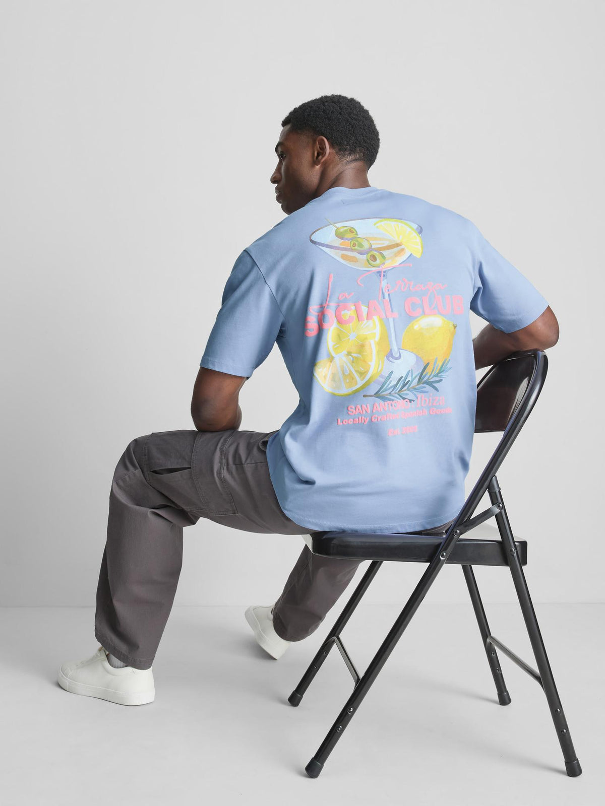 Pure Cotton Social Club Graphic T-Shirt - Purple
