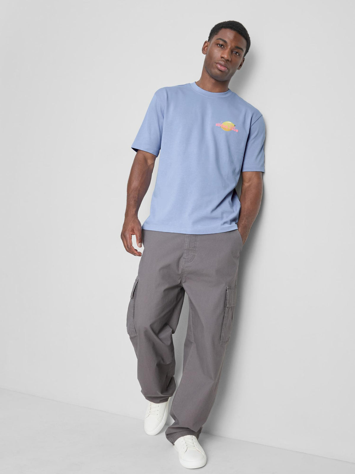 Pure Cotton Social Club Graphic T-Shirt - Purple