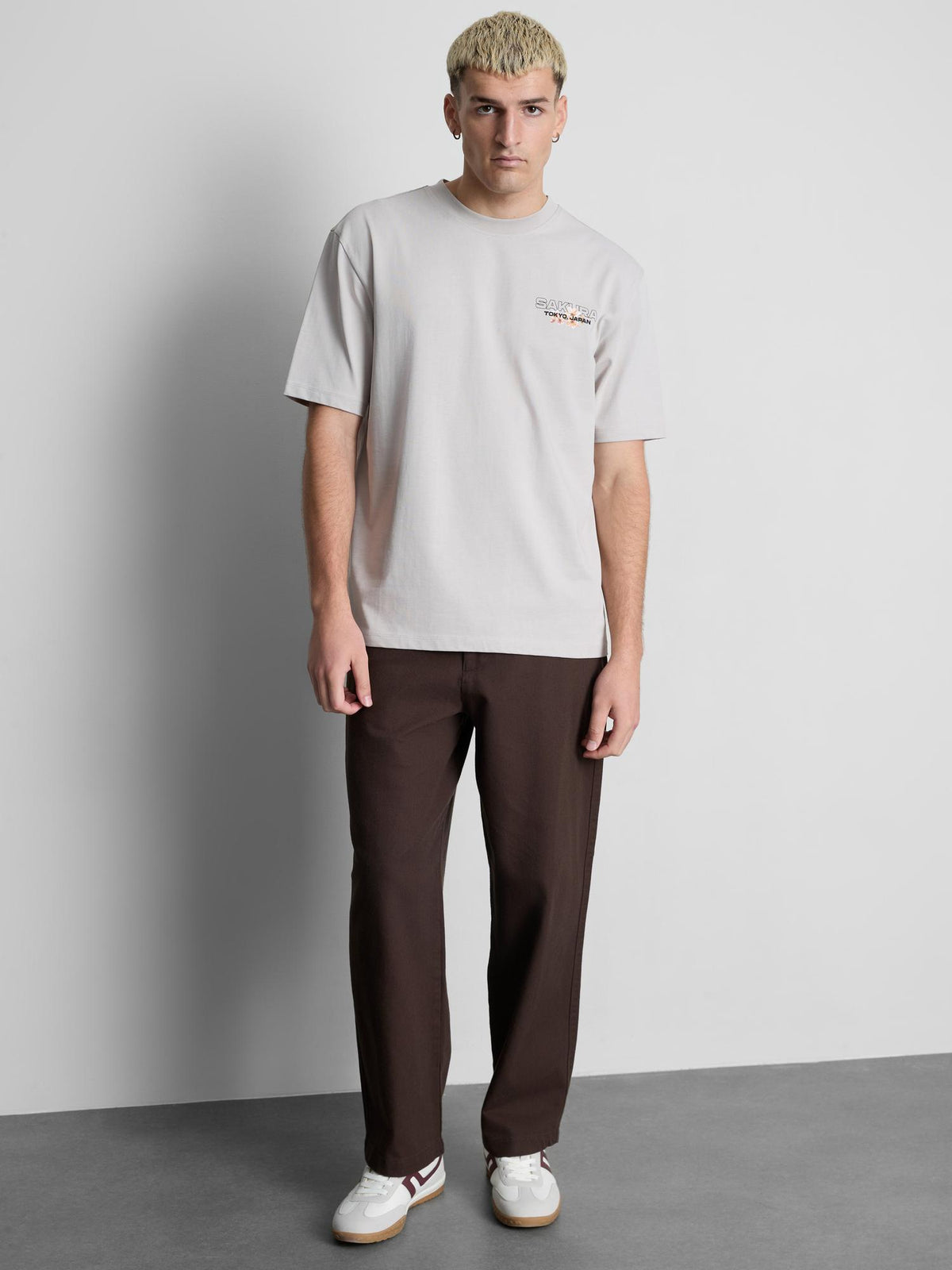 Sakura Back Graphic T-Shirt - Grey
