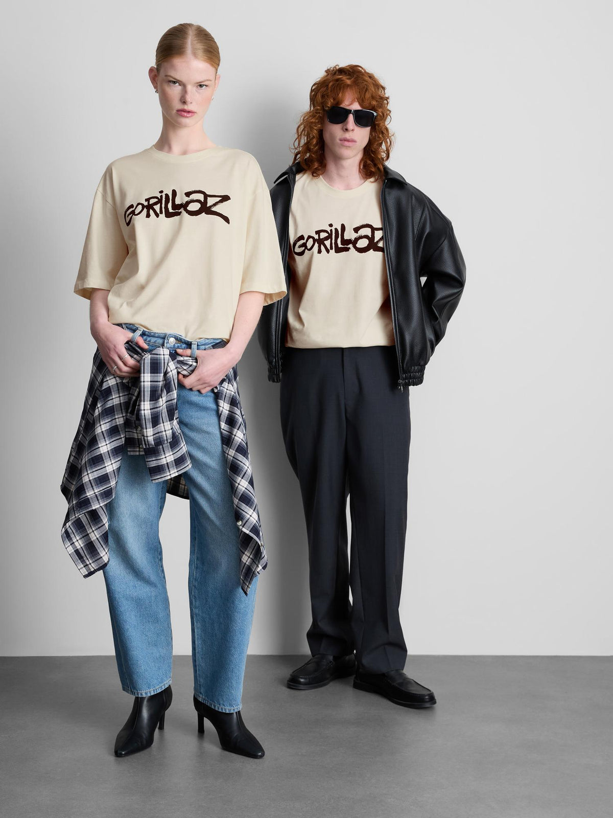 Gorillaz Pure Cotton Logo Band T-Shirt - Ecru