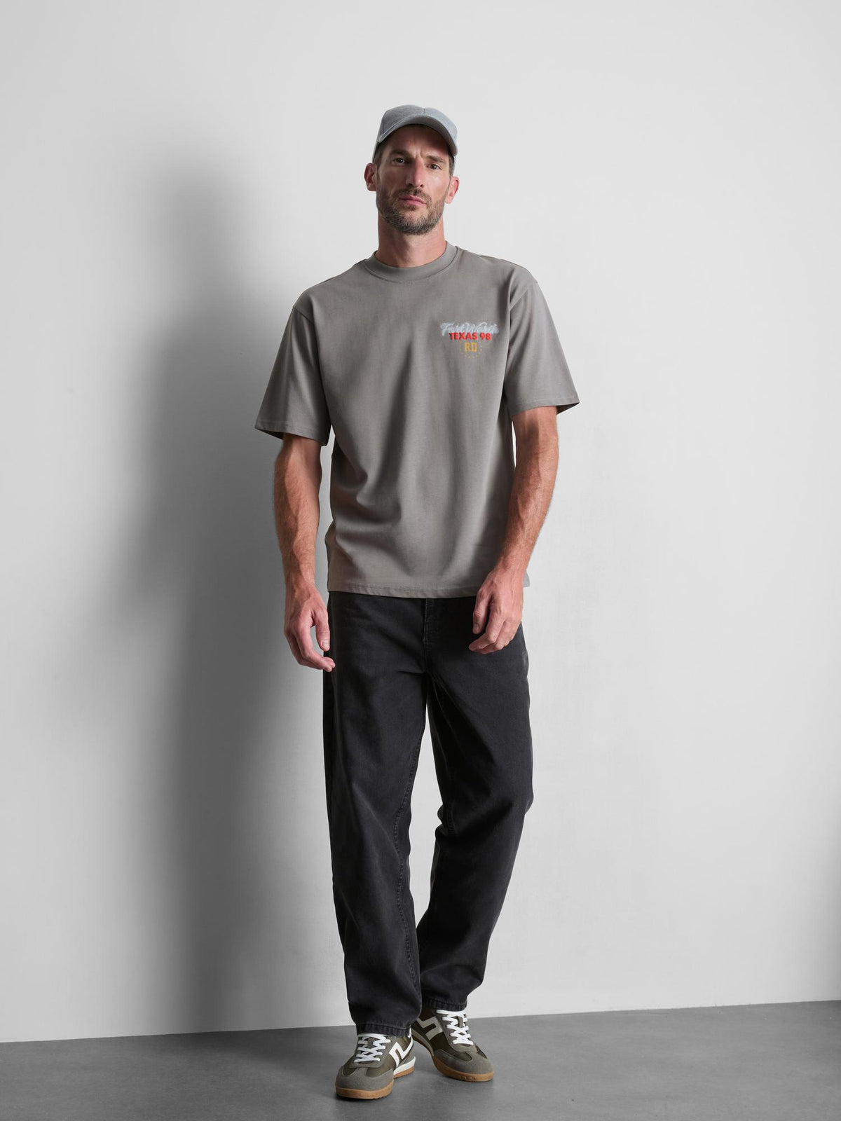 Pure Cotton Texas 98 Graphic T-Shirt - Grey