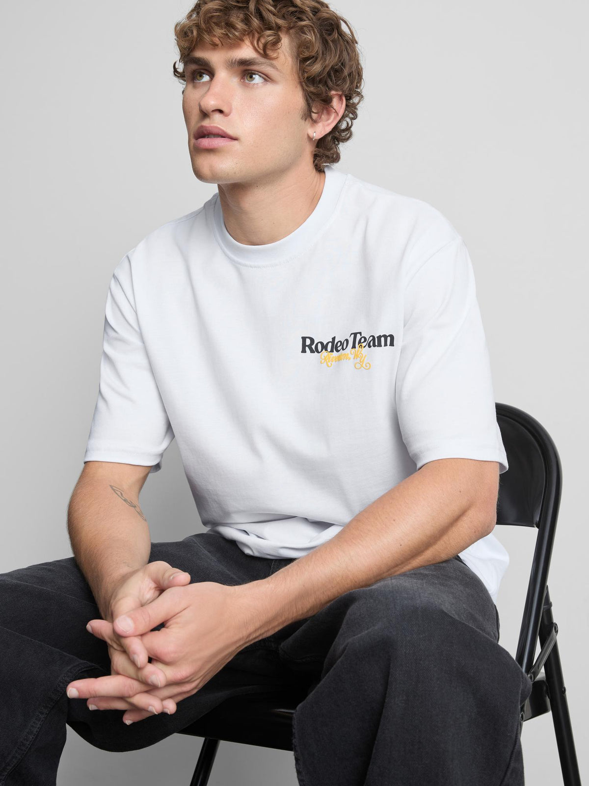 Pure Cotton Rodeo Graphic T-Shirt - White
