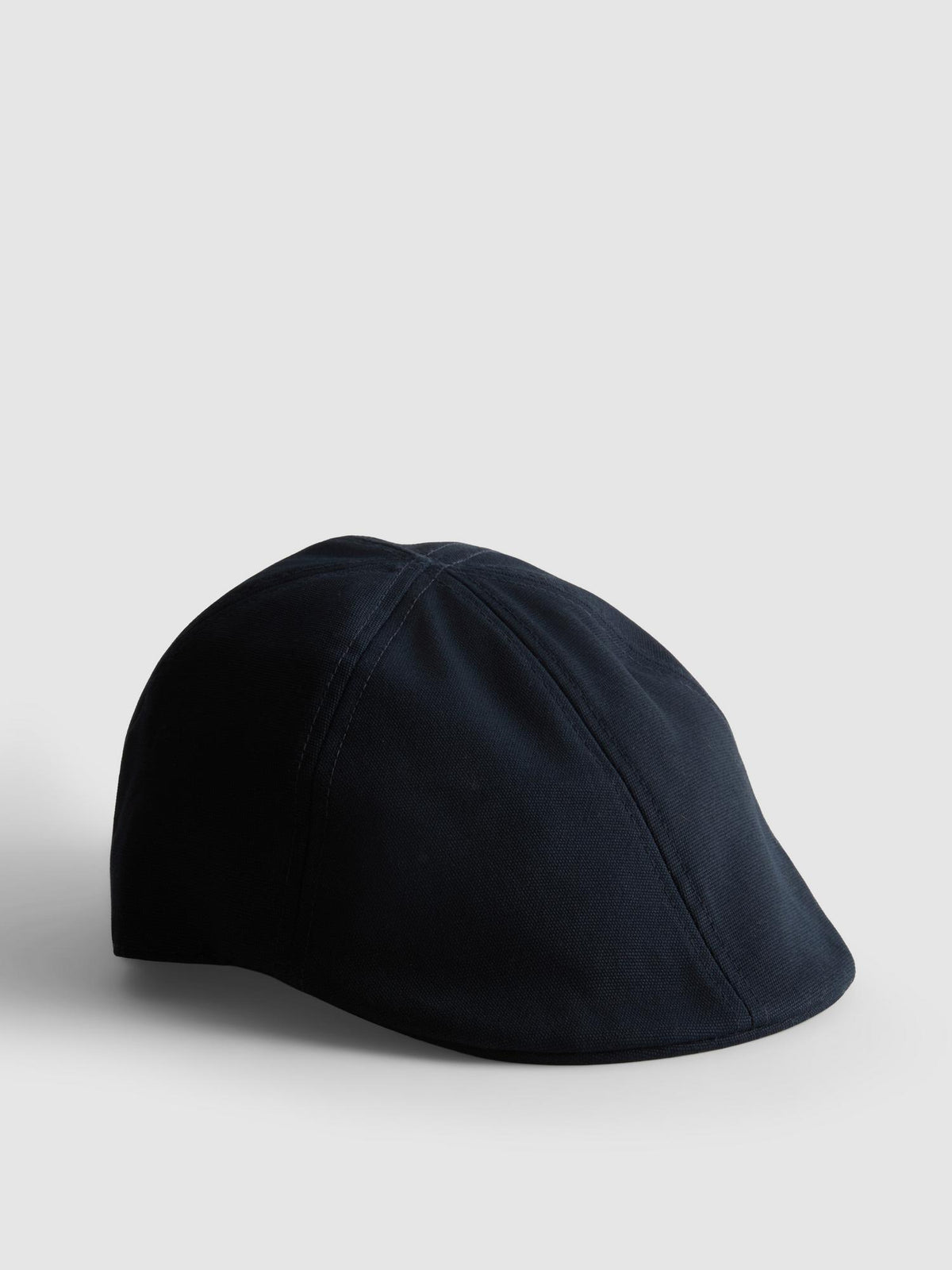 Panelled Flat Cap - Navy