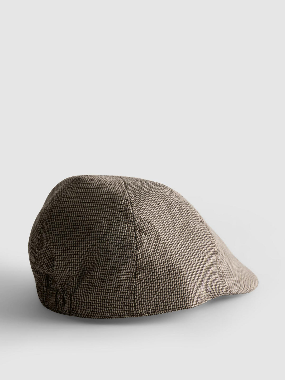 Panelled Check Flat Cap - Brown