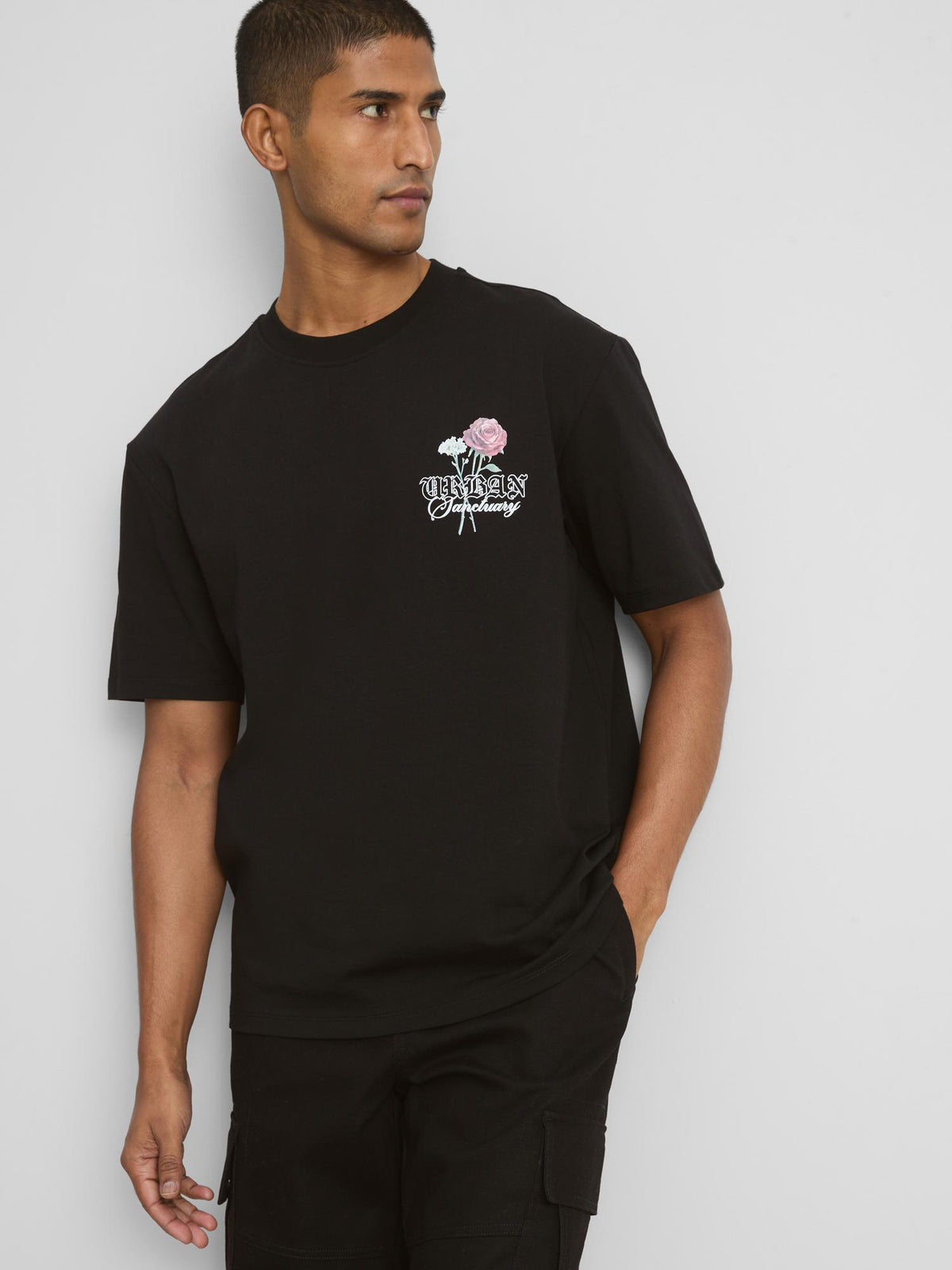 Pure Cotton Urban Horticulture Graphic T-Shirt - Black