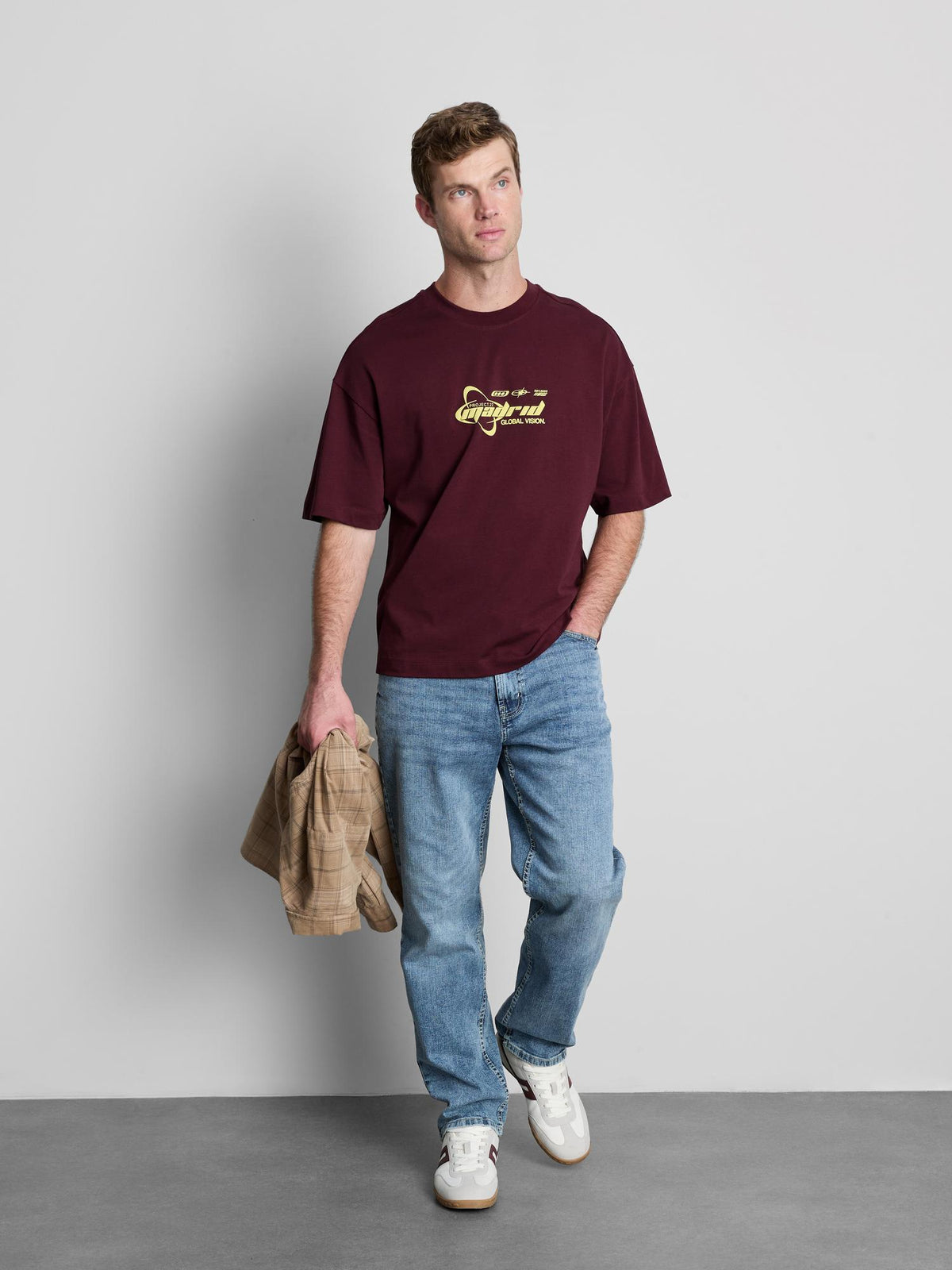 Pure Cotton Madrid Graphic T-Shirt - Burgundy