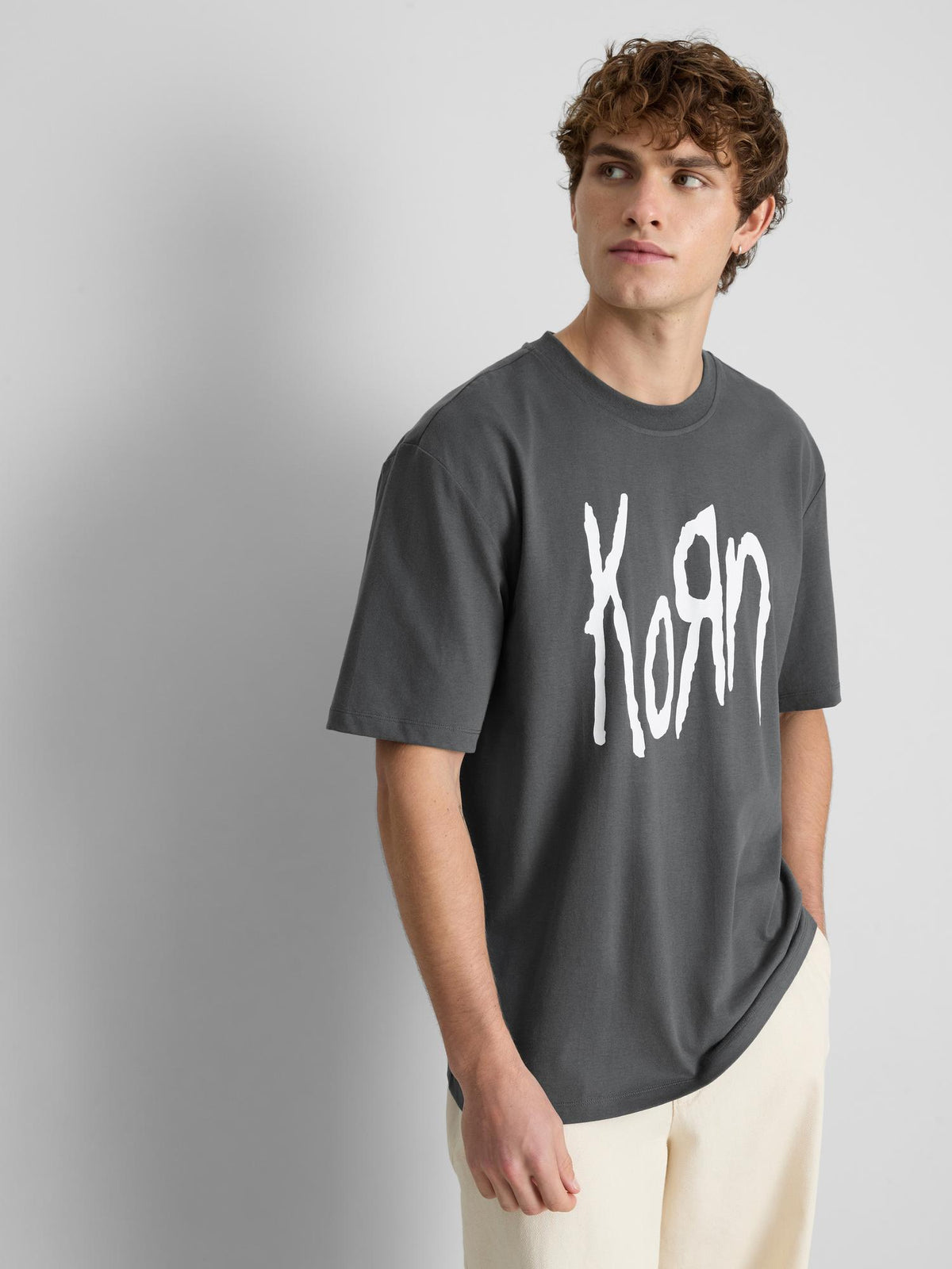 Korn Pure Cotton Graphic Band T-Shirt - Dark Grey