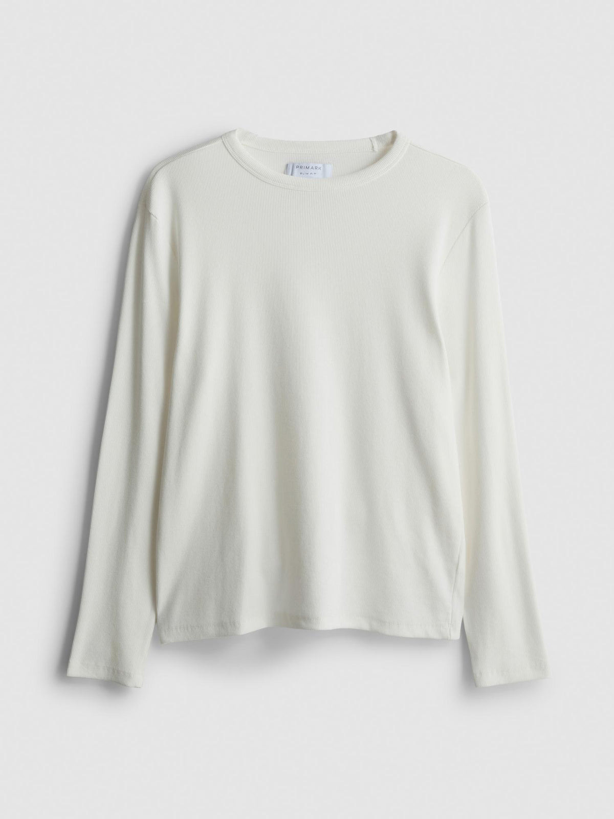 Cotton Rich Ribbed Long Sleeve T-Shirt - Ecru