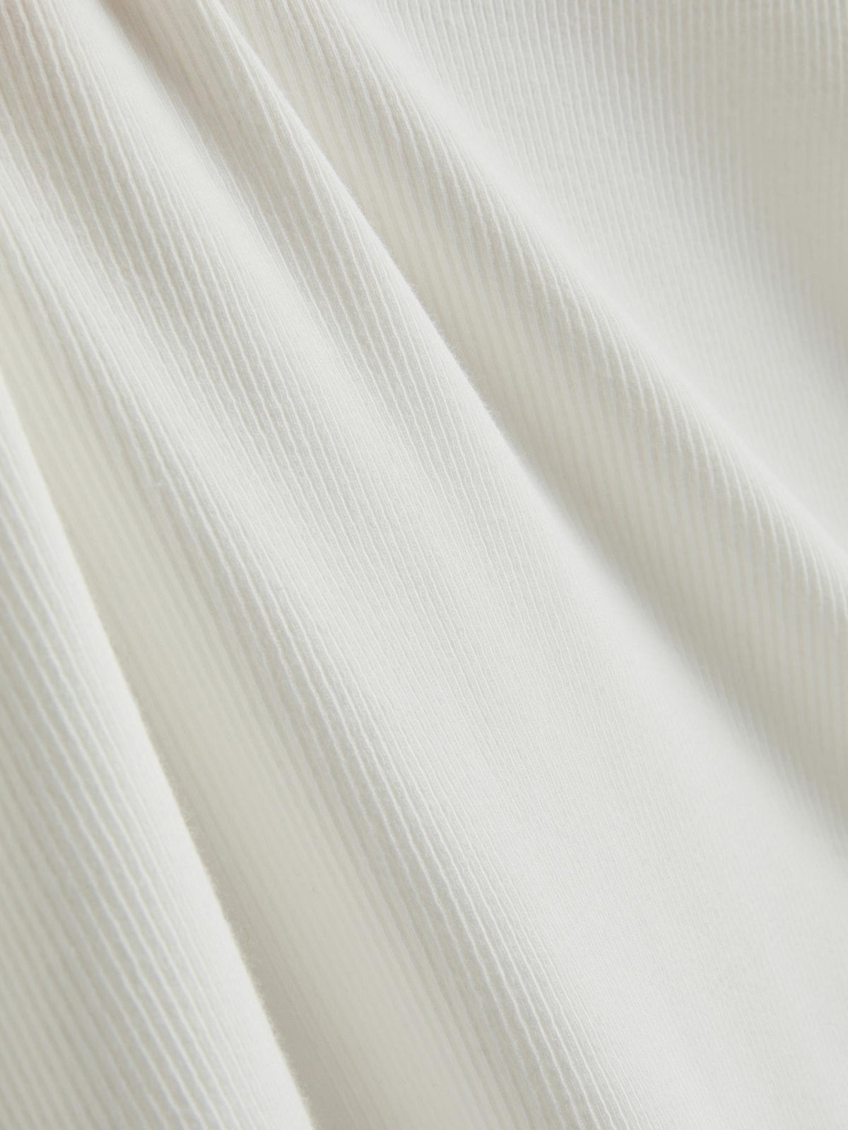 Cotton Rich Ribbed Long Sleeve T-Shirt - Ecru