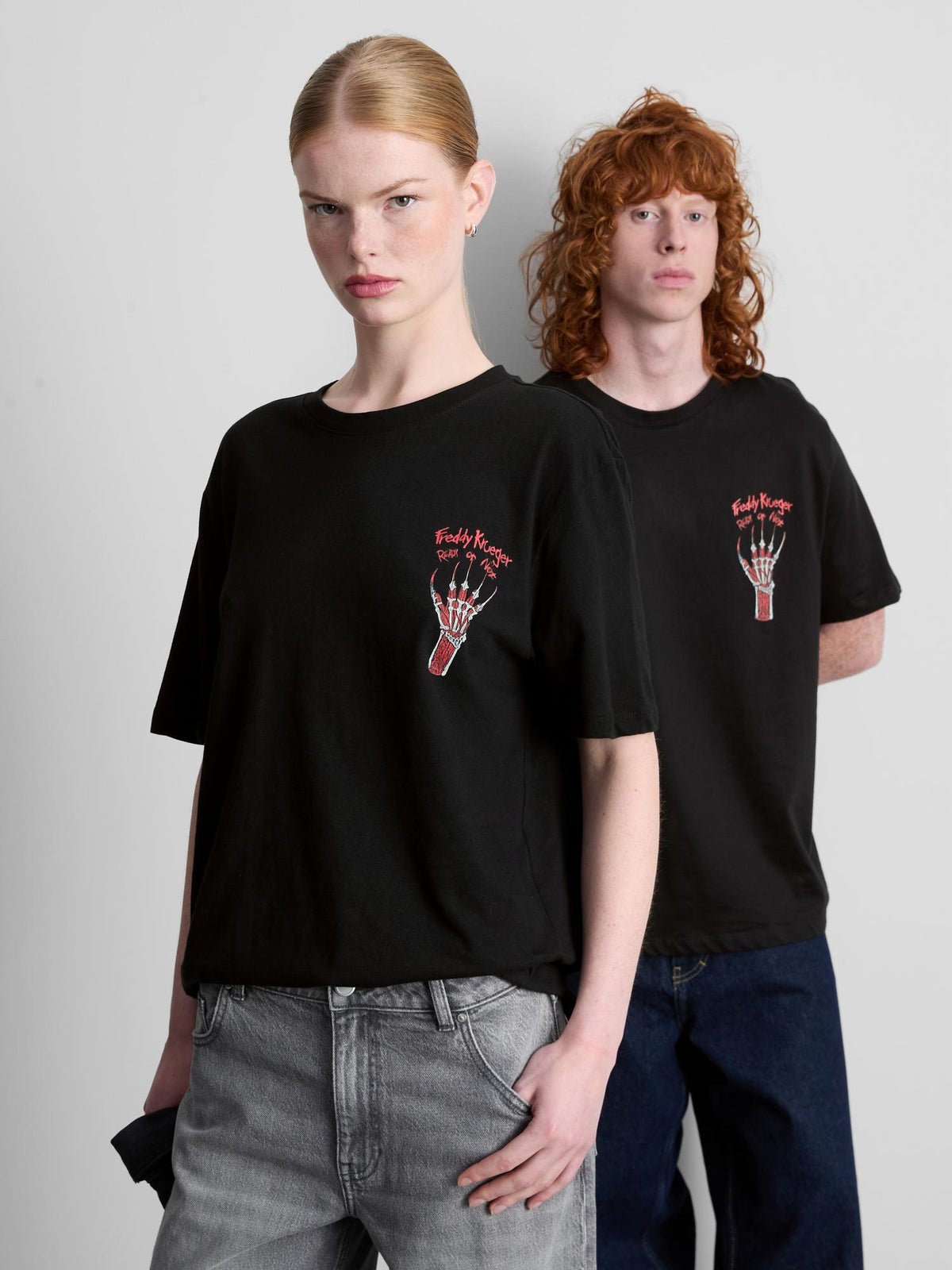 A Nightmare on Elm Street Freddy Krueger Pure Cotton Graphic T-Shirt - Black