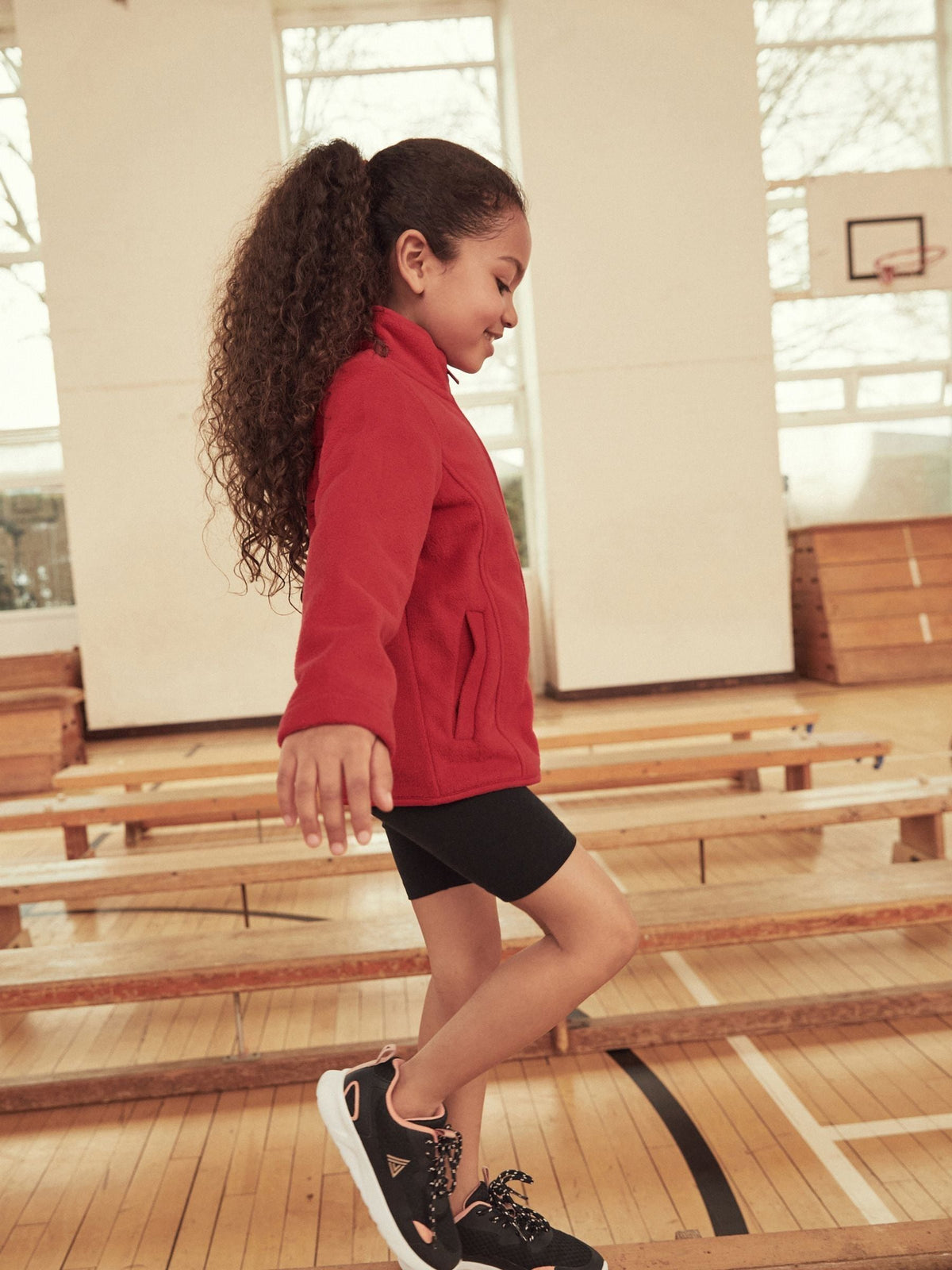 Red Zip-Up Fleece Jacket With Pockets (3-16yrs)