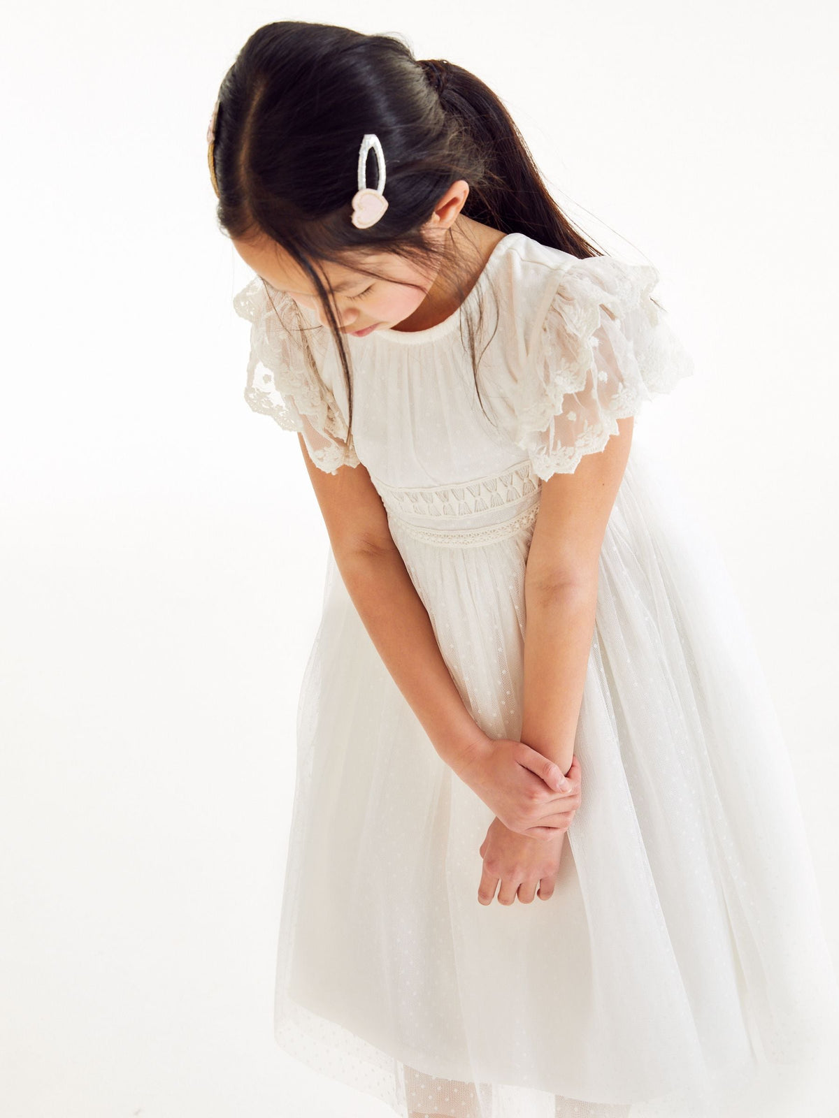 Ivory White Lace Bridesmaid Dress (3-16yrs)