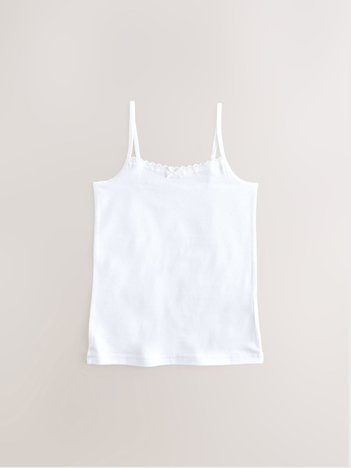 White 3 Pack Elastic Strappy Cami Vests (1.5-16yrs)