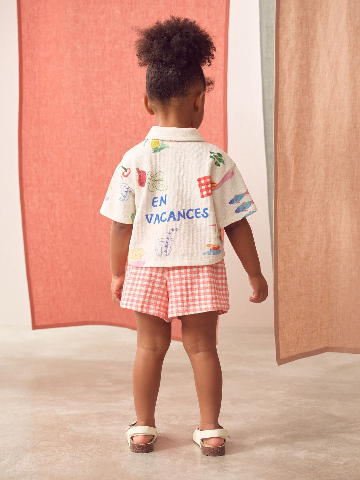 Red Gingham Holiday Print 100% Cotton Short Sleve Shirt and Shorts Set (3mths-7yrs)