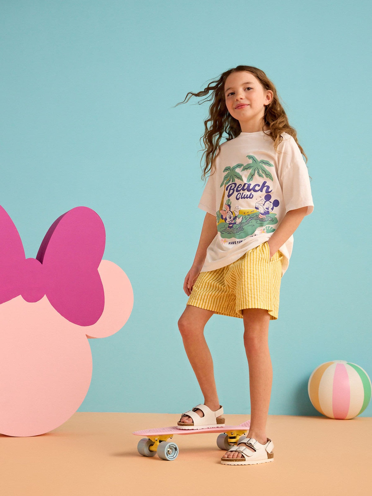 White Oversized Sequin Minnie Mouse License 100% Cotton T-Shirt (3-16yrs)