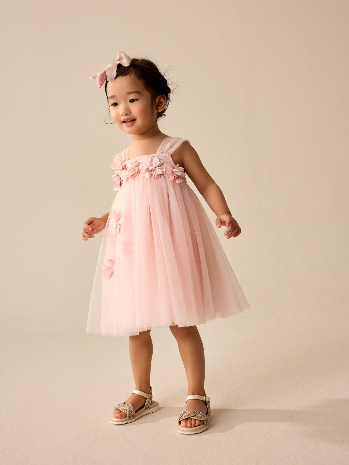 Pink Sleeveless Mesh Party Dress (3mths-7yrs)