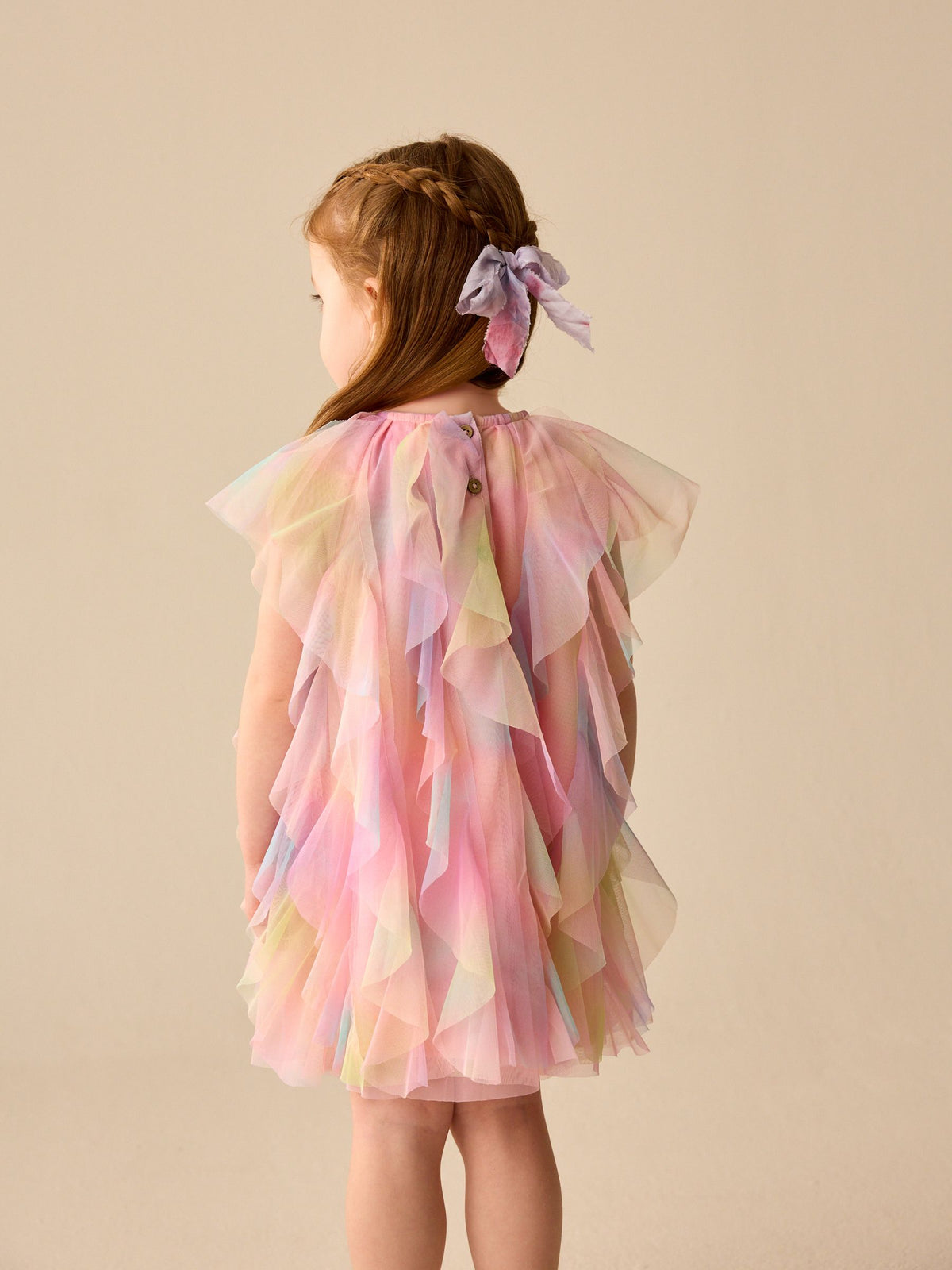 Rainbow Sleeveless Mesh Party Dress (3mths-7yrs)
