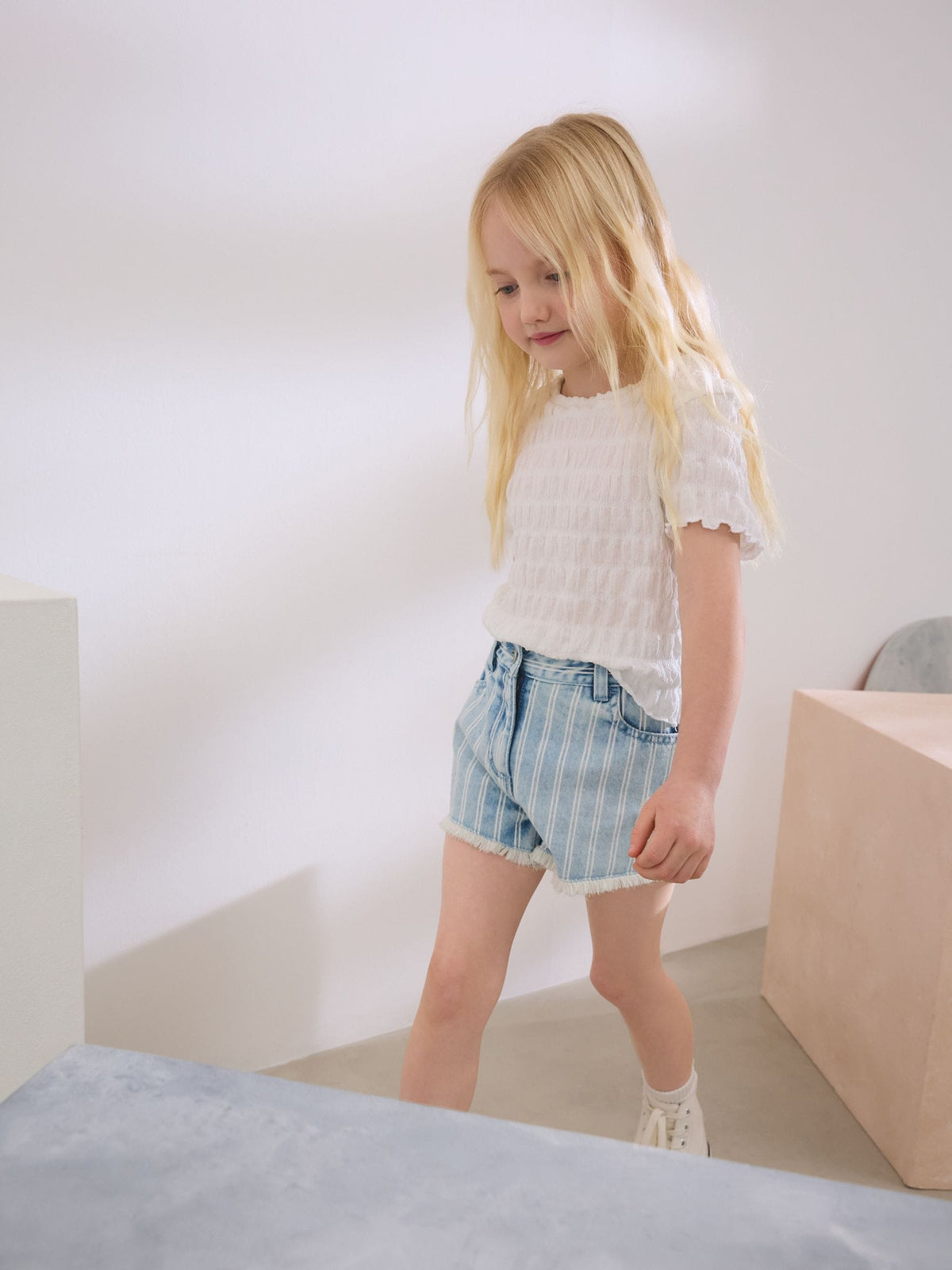 White Textured T-Shirt (3-16yrs)