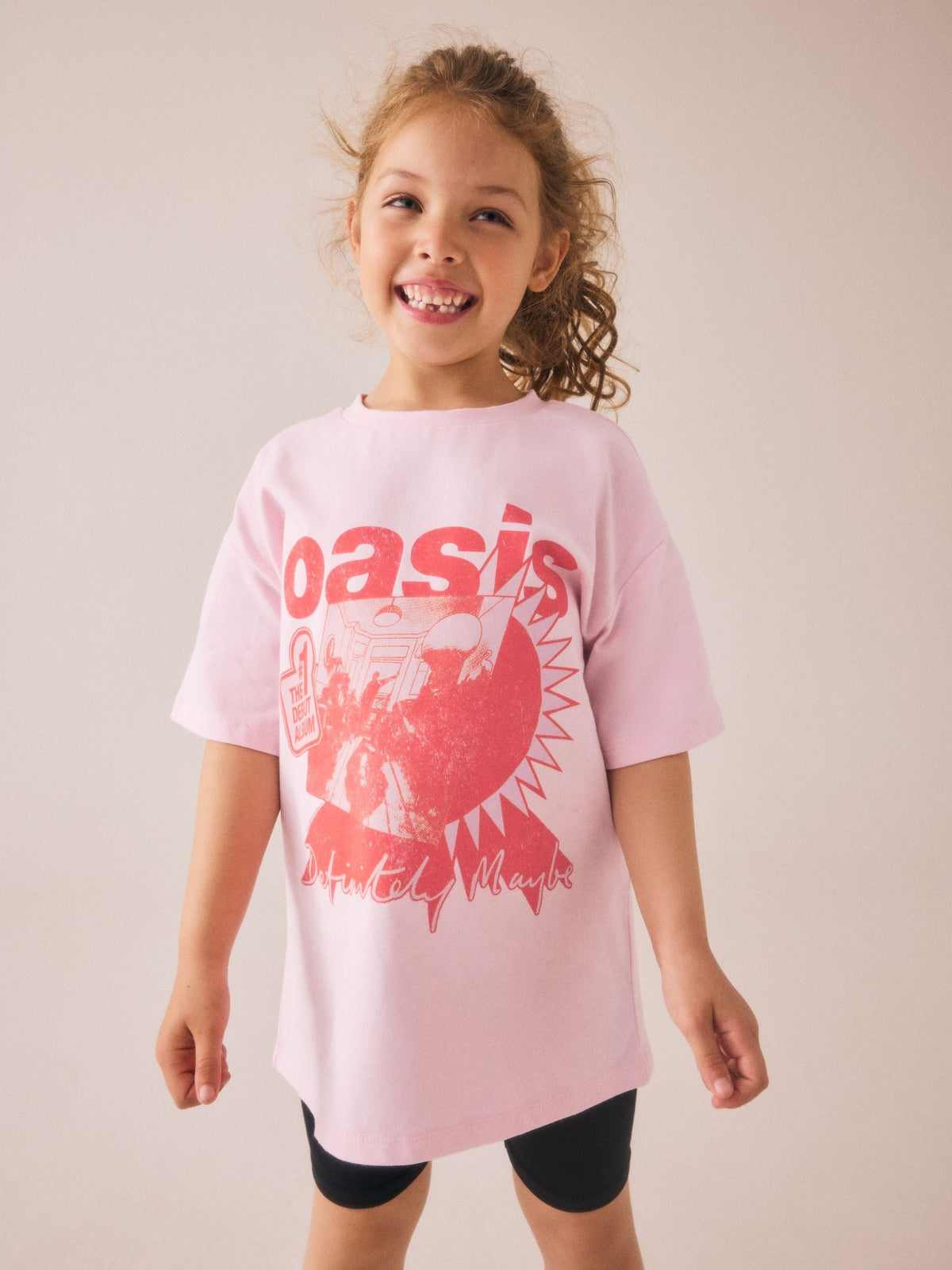 Pink/Red Oversized Oasis License Band T-Shirt (3-16yrs)
