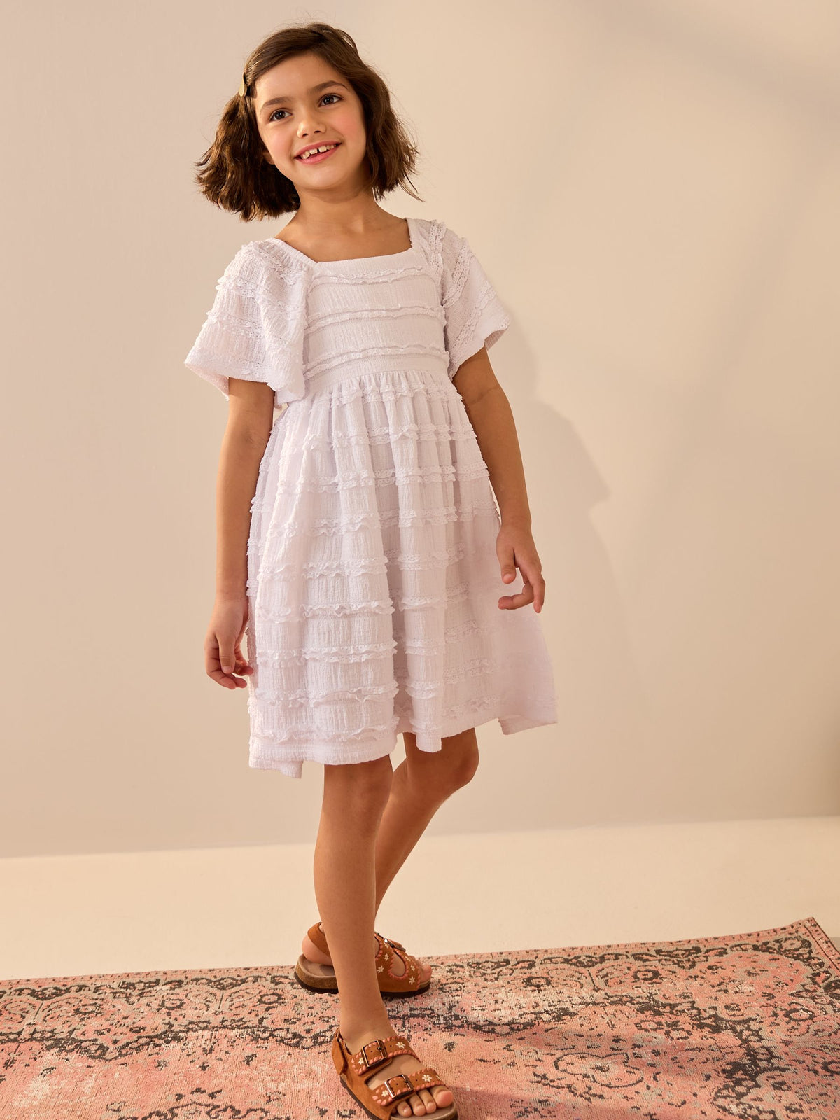 White Frill Detail Summer Dress (3-16yrs)