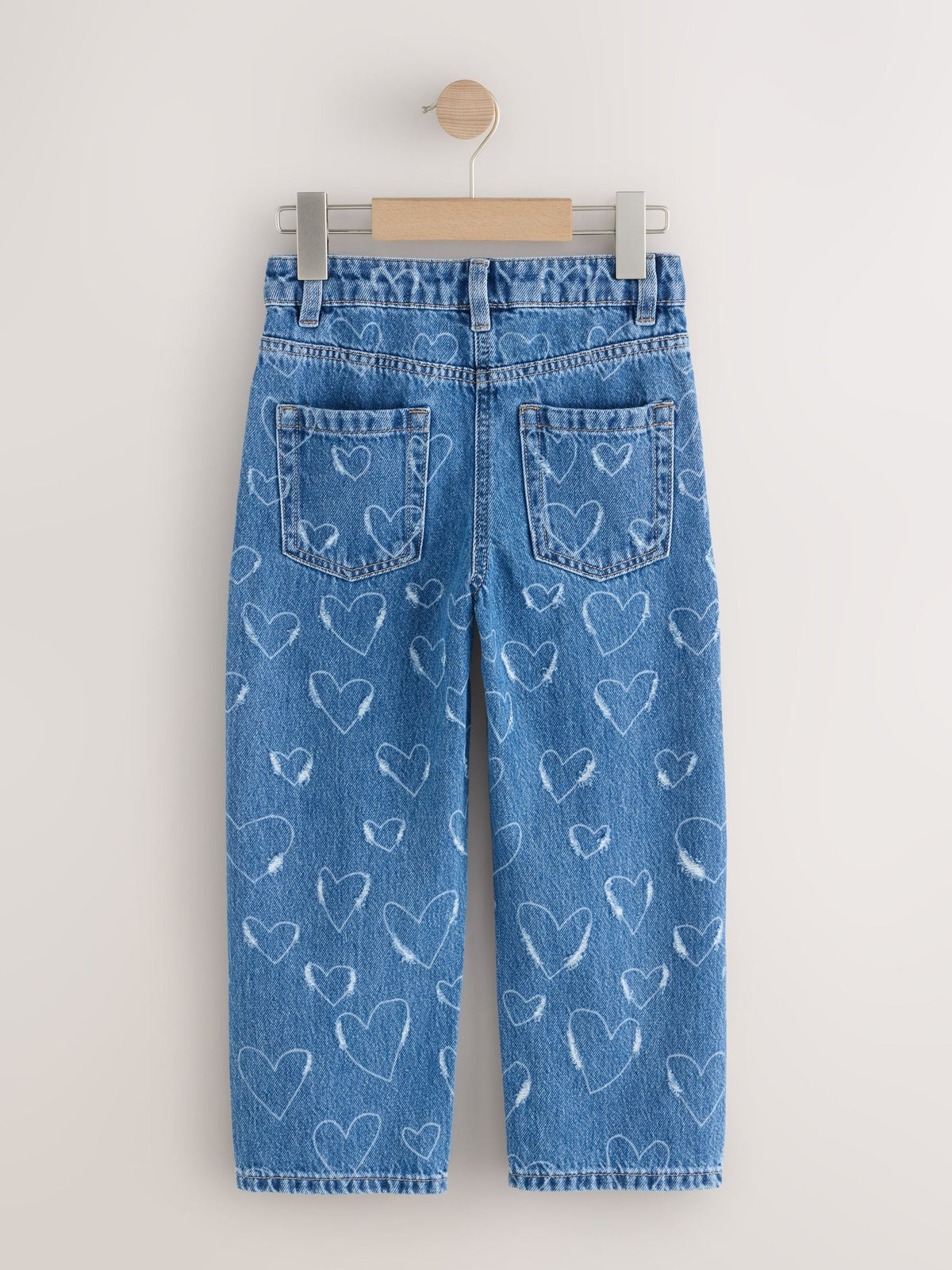 Mid Blue Denim Heart Straight Leg Jeans (3-16yrs)