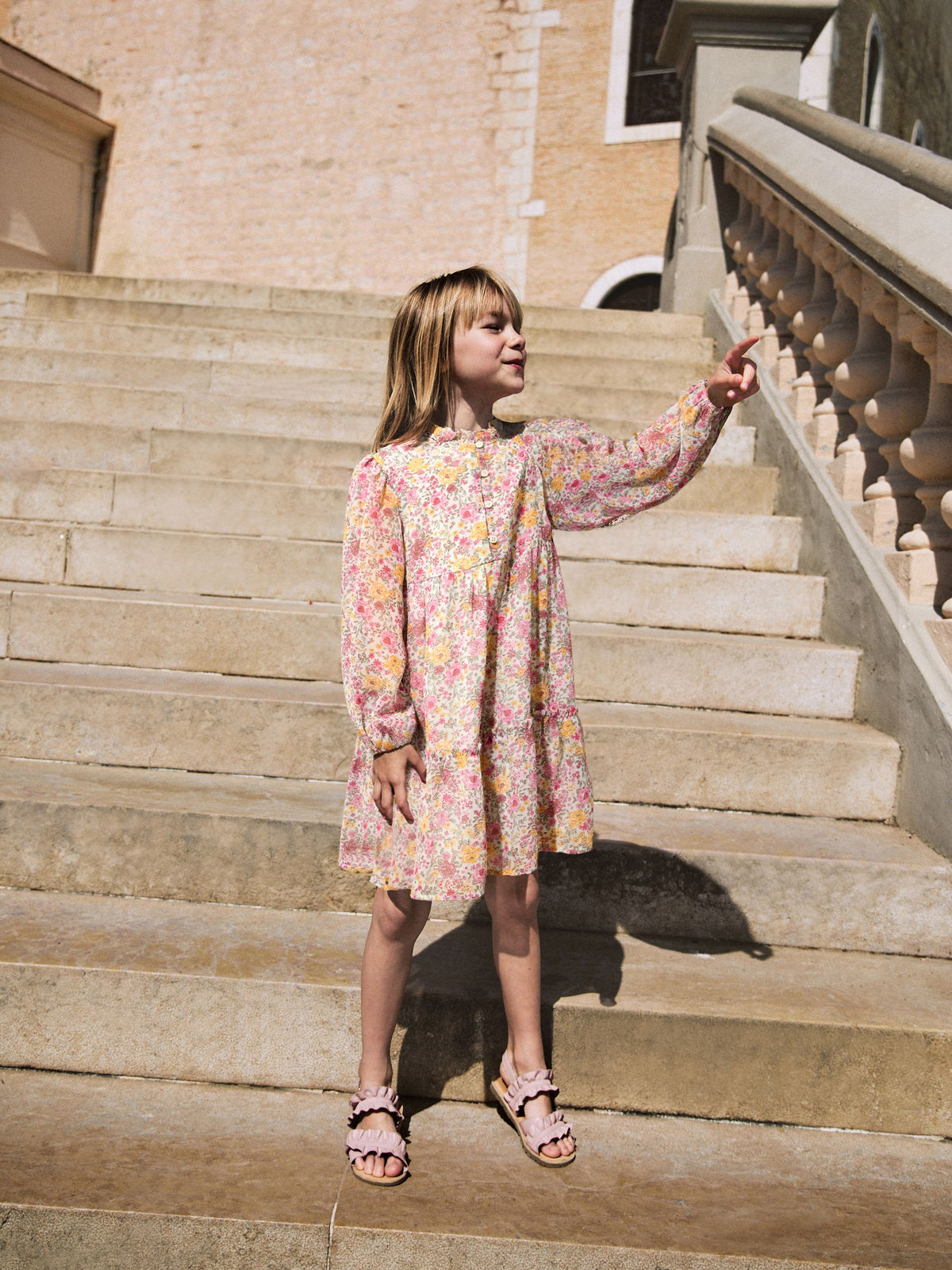 Sage Green Ditsy Tiered Dress (3-16yrs)