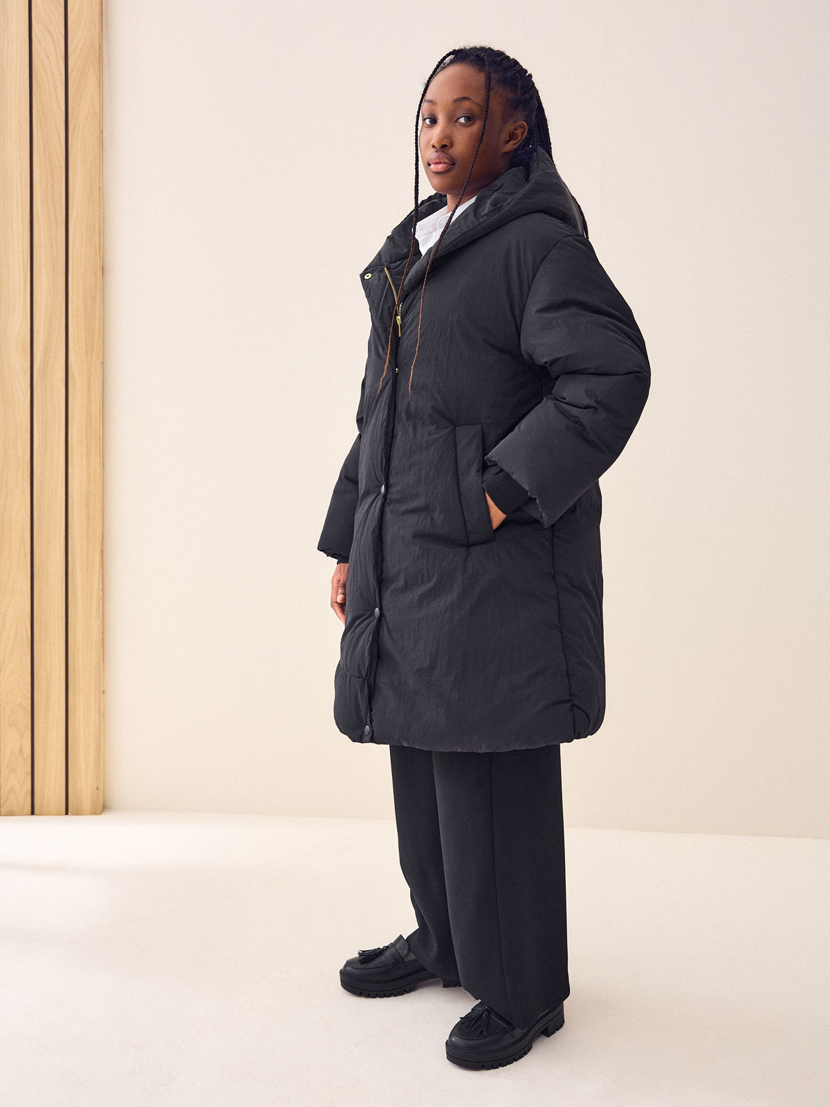 Black Shower Resistant Duvet Padded Coat (3-16yrs)