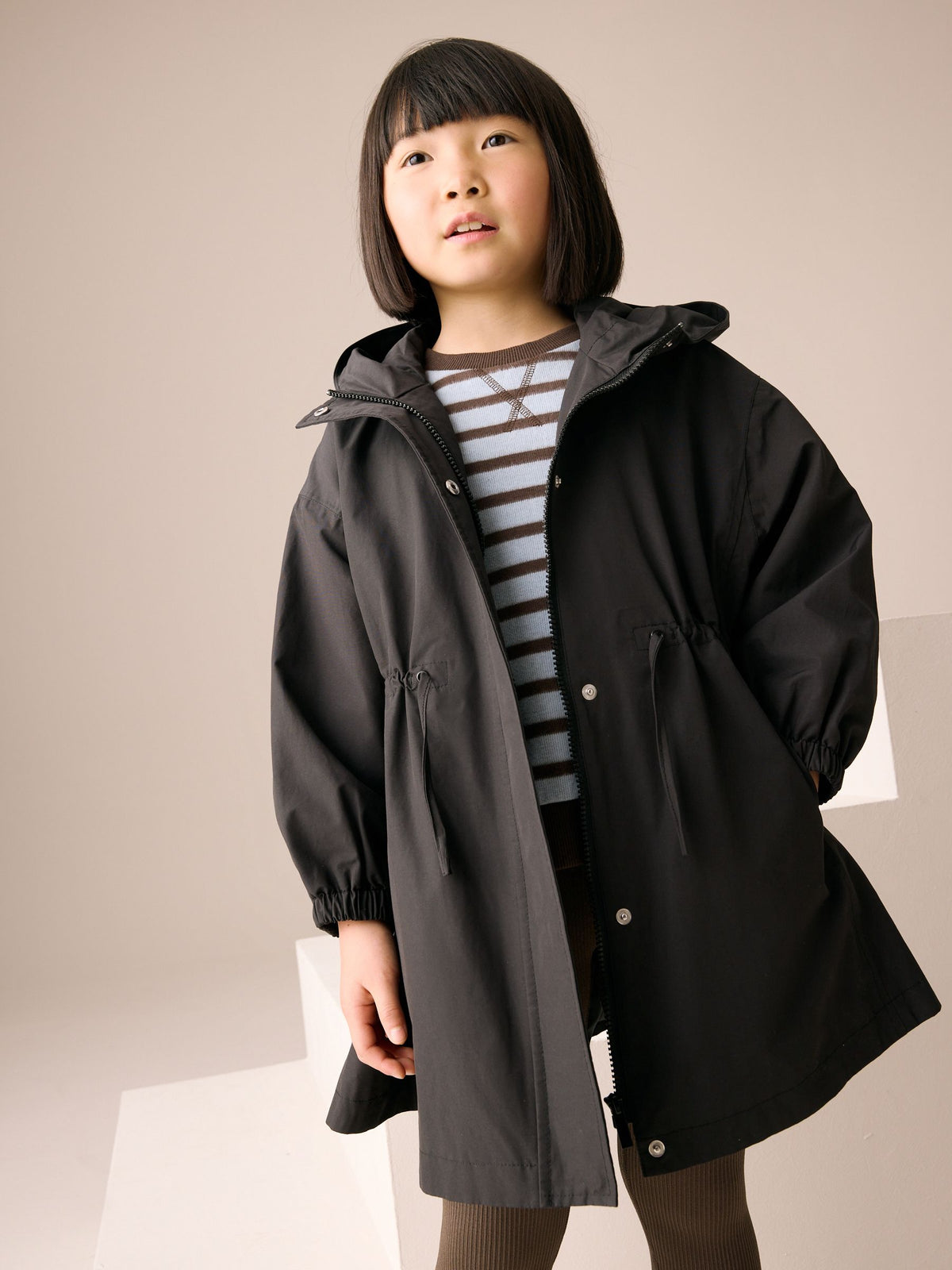 Black Waterproof Skirted Cagoule Jacket (3-16yrs)