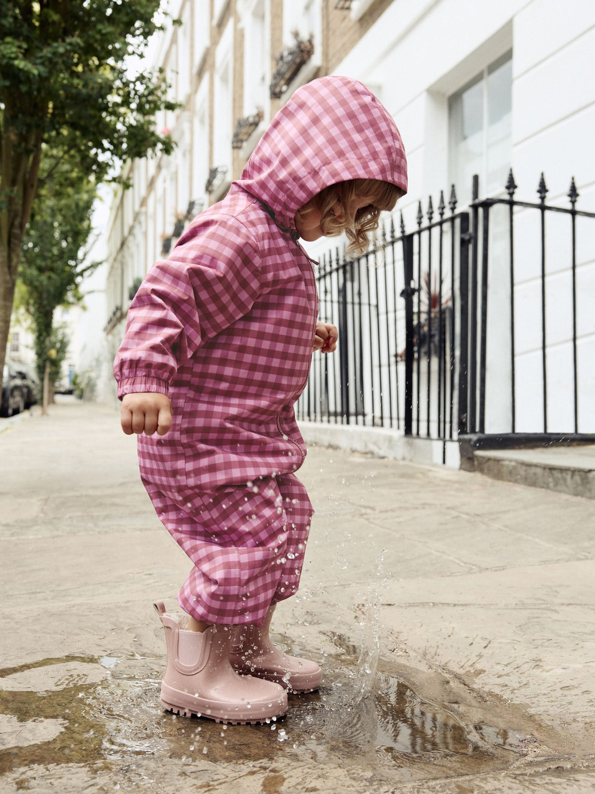 Pink Waterproof Printed Puddlesuit (3mths-7yrs)