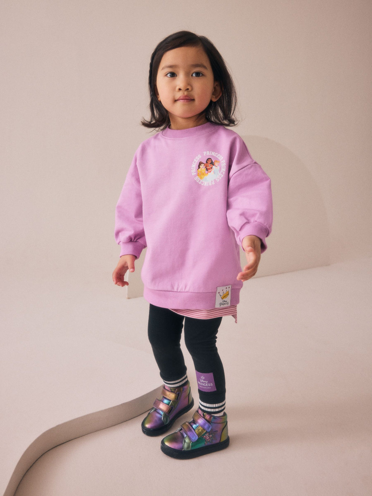 Purple Disney Princess Long Sleeve Mock Layer Top and Leggings Set (3mths-7yrs)