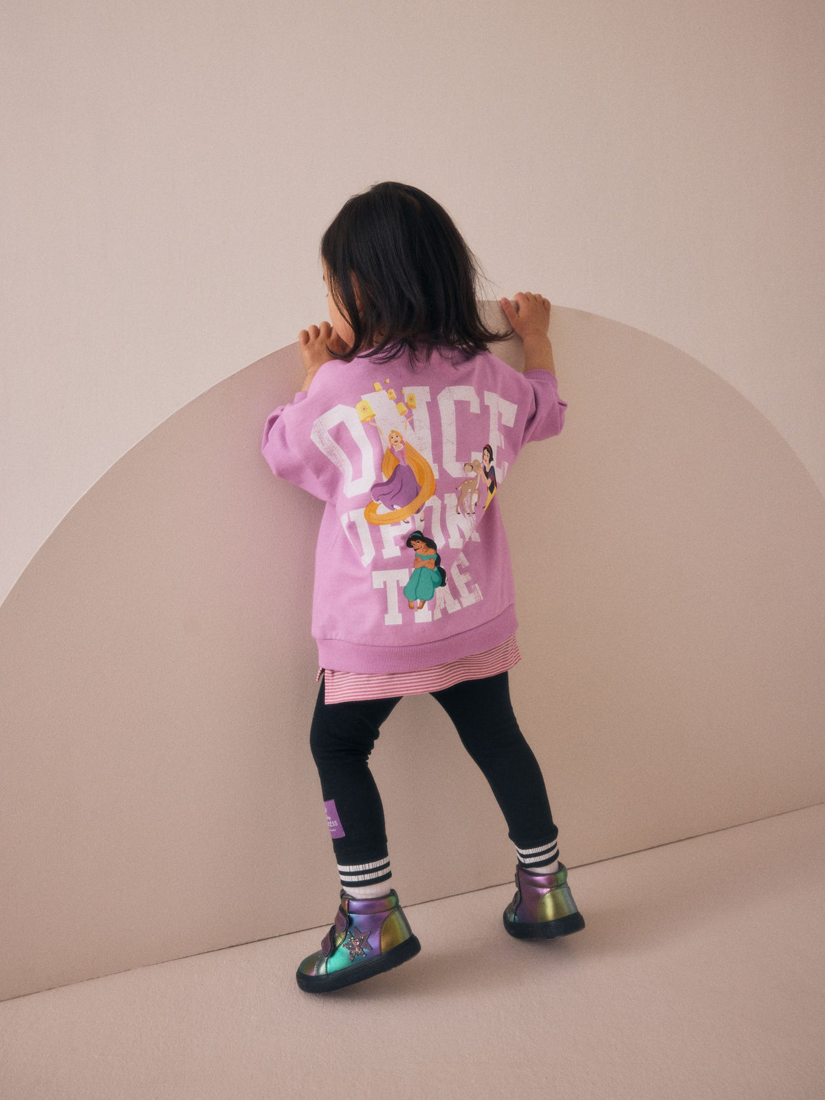 Purple Disney Princess Long Sleeve Mock Layer Top and Leggings Set (3mths-7yrs)