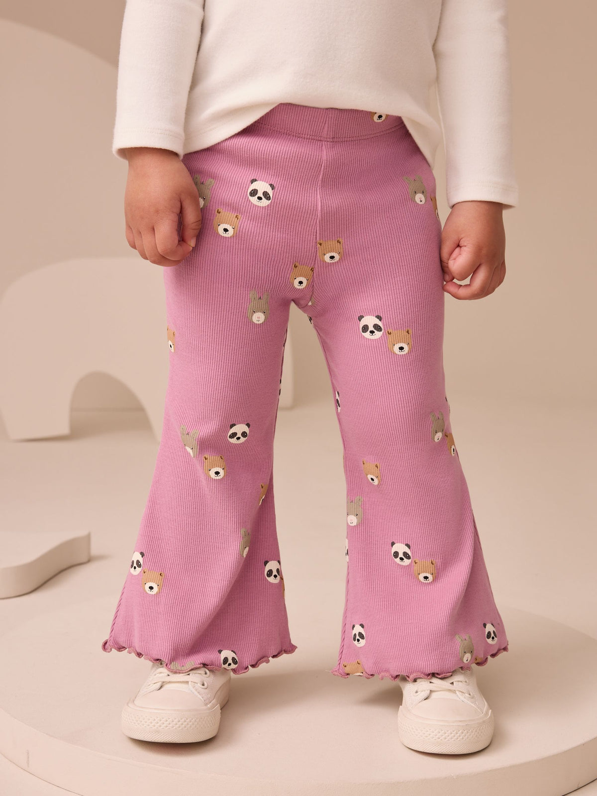Purple Bear Character Rib Flare Leggings (3mths-7yrs)