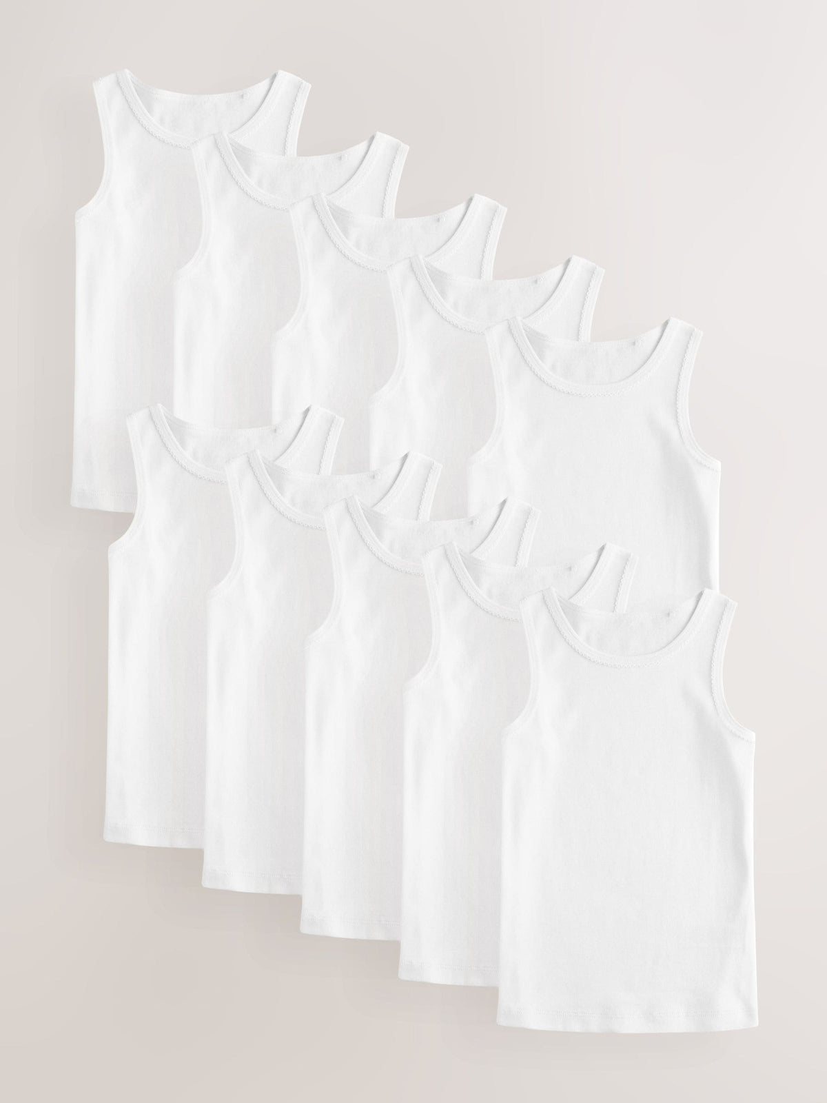 White 100% Cotton Vests 10 Pack (1.5-16yrs)