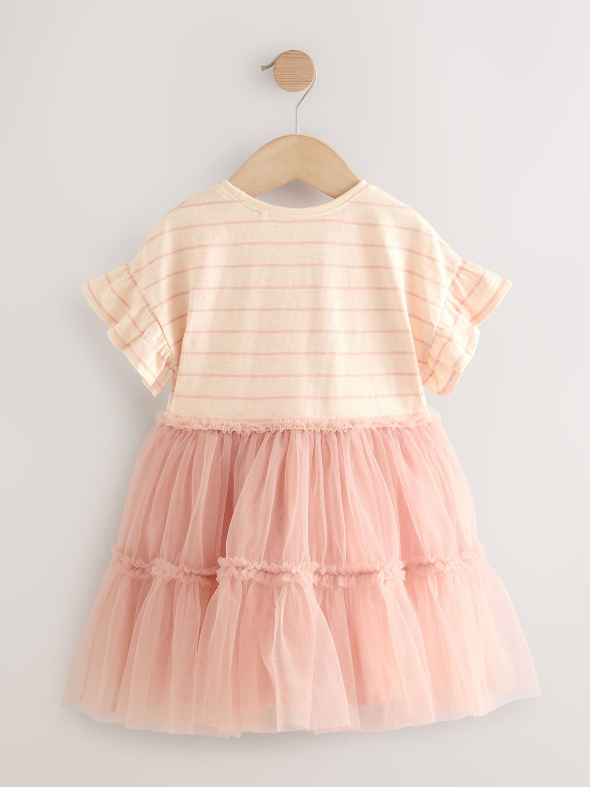 Pink Rainbow Short Sleeve Mesh Party Dress (3mths-7yrs)