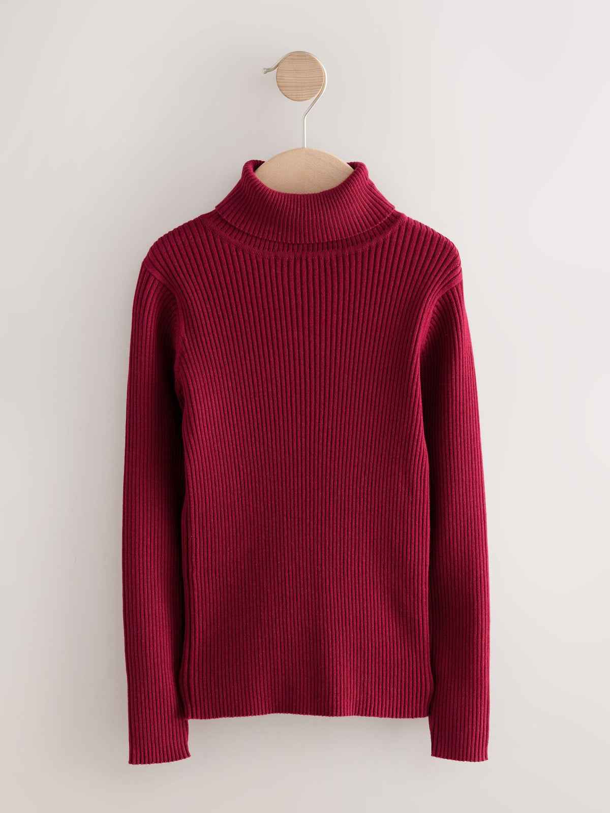 Berry Red Roll Neck Knit Jumper (3-16yrs)