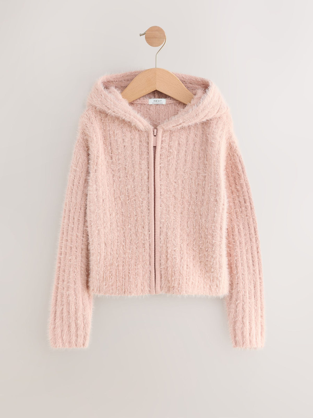 Pink Fluffy Zip Through Hoodie (3-16yrs)