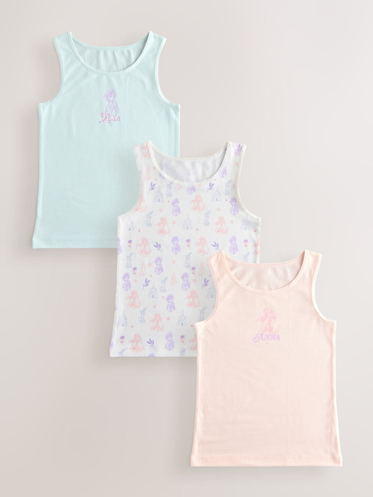 White/Blue Frozen Disney Vests 3 Pack (1.5-10yrs)