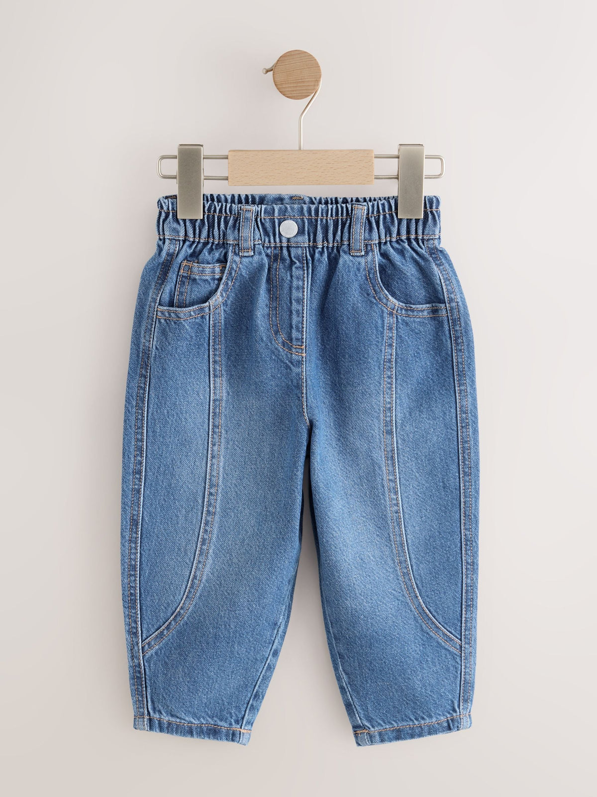 Mid Blue Denim Barrel Jeans (3mths-7yrs)